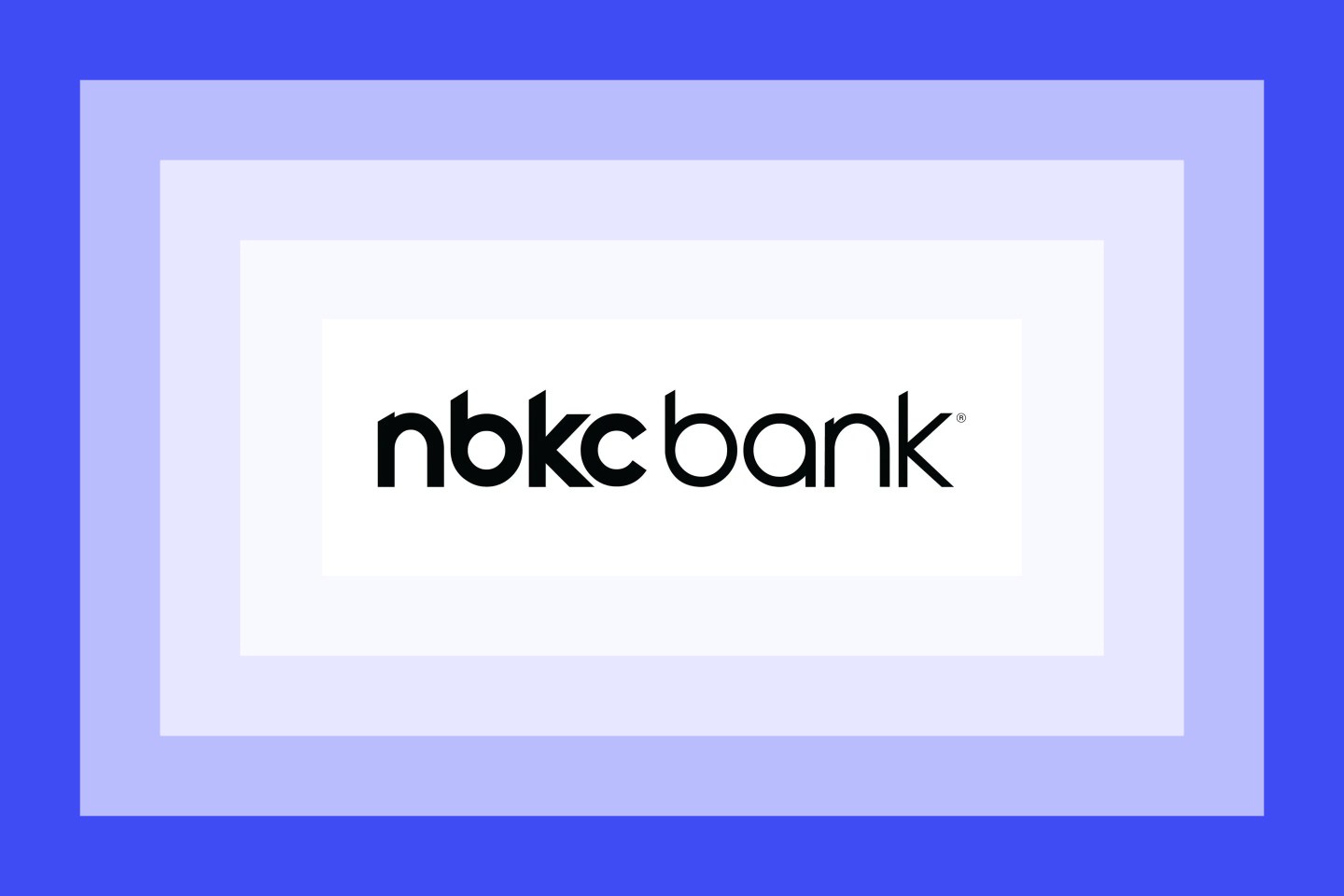 The NBKC Bank logo on a blue and purple background.