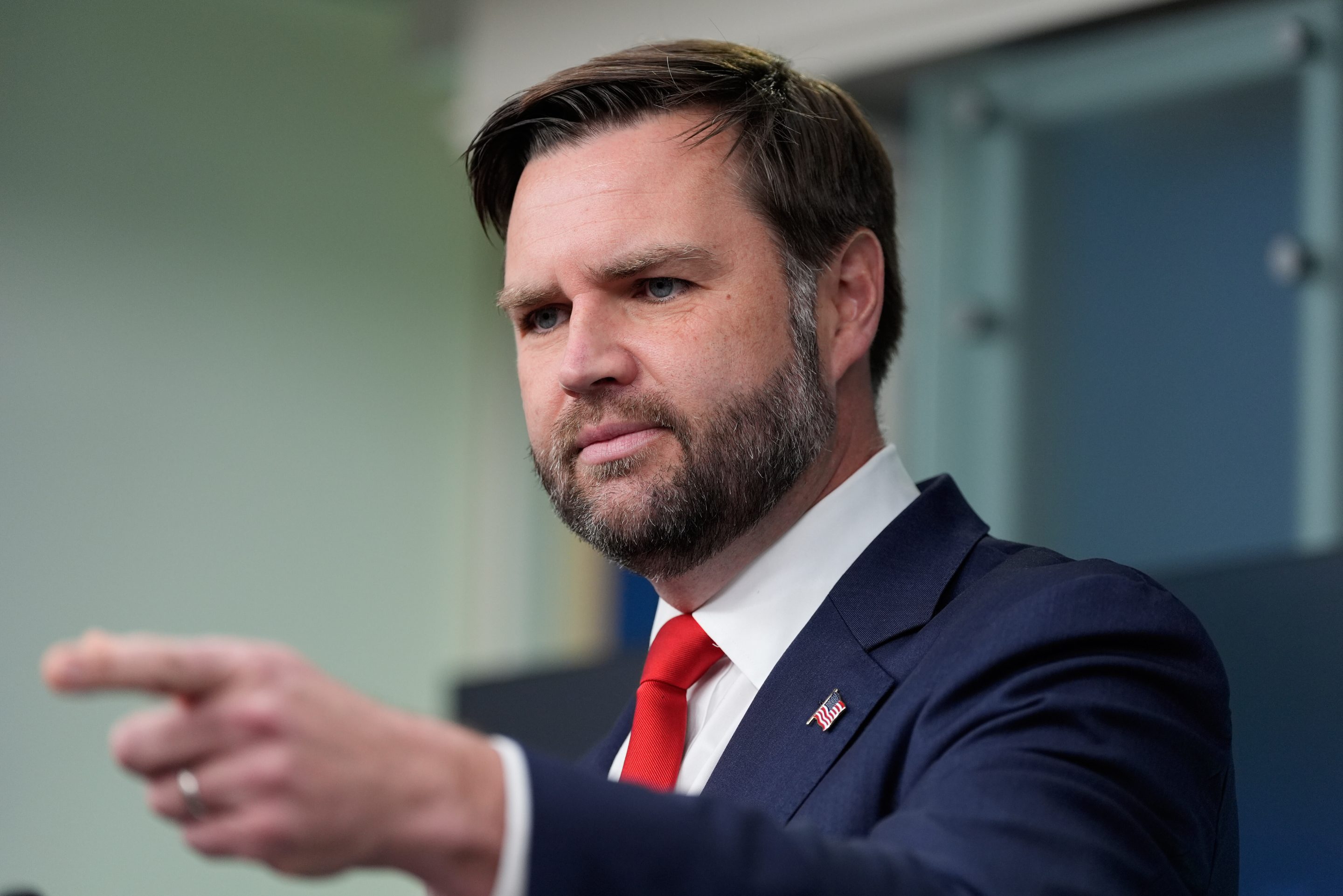 Vice President JD Vance speaks with reporters at the White House on Wednesday.