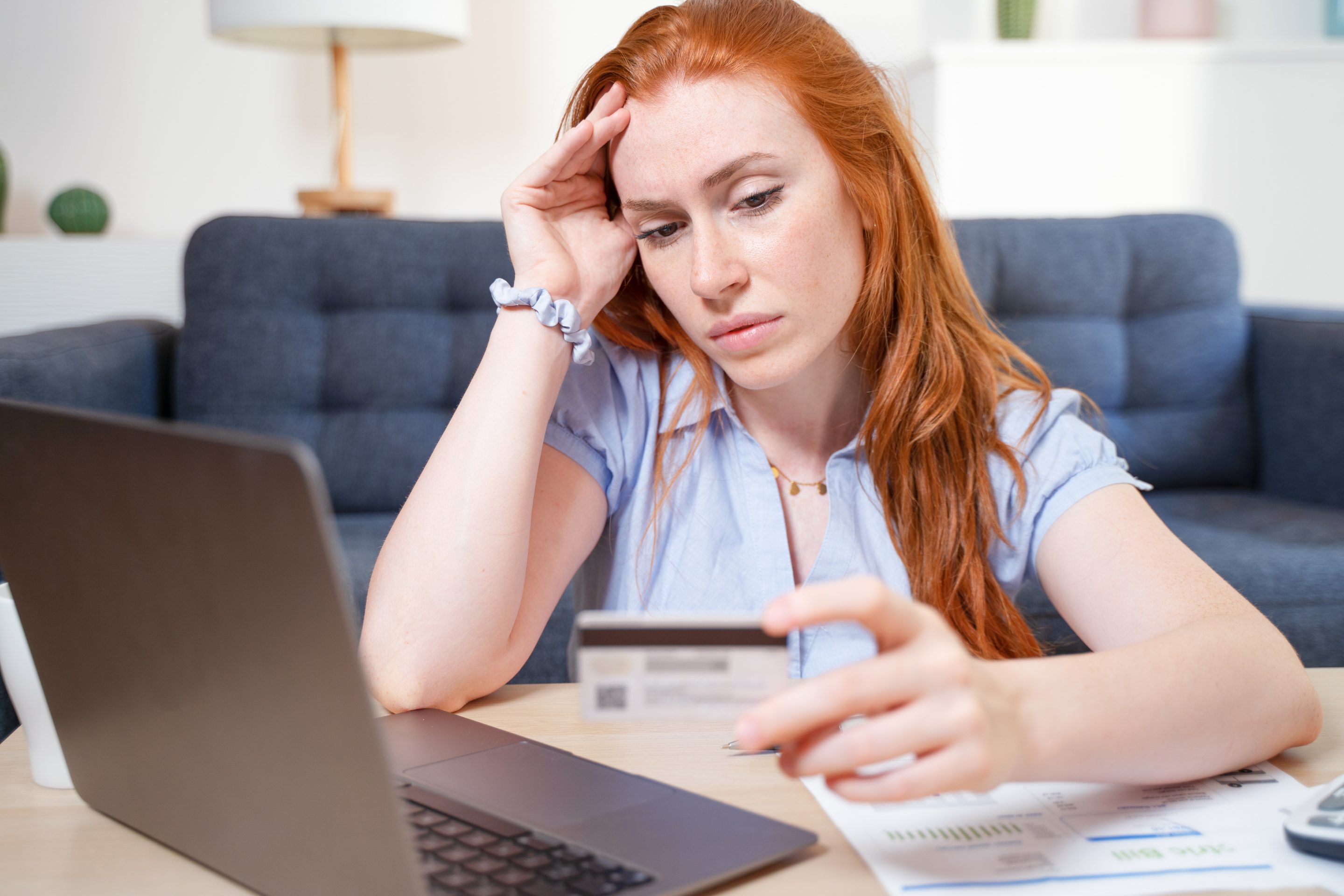 Gen Z worried with a credit card