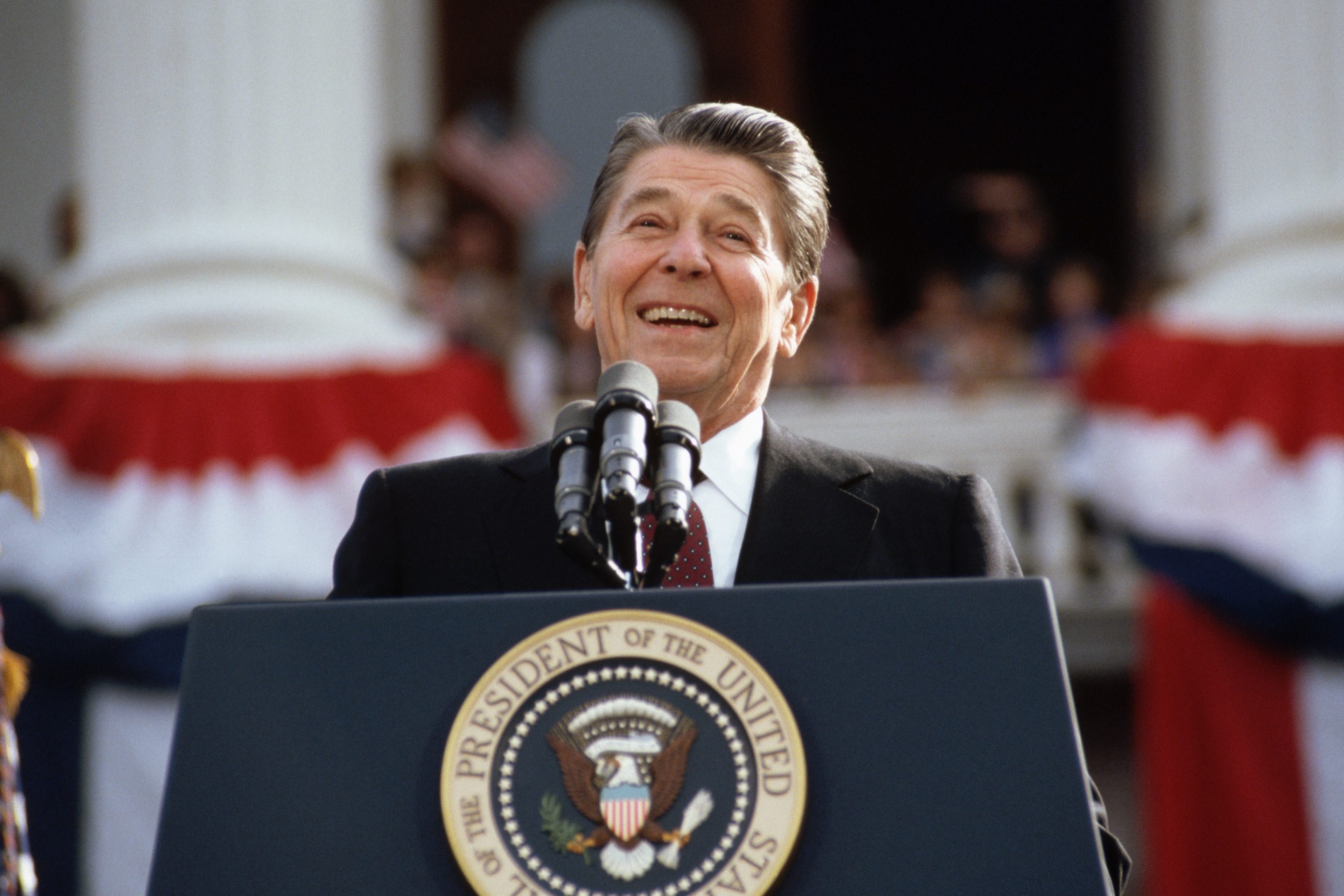 President Ronald Reagan at the California State Capitol the day before the 1984 presidential election. 