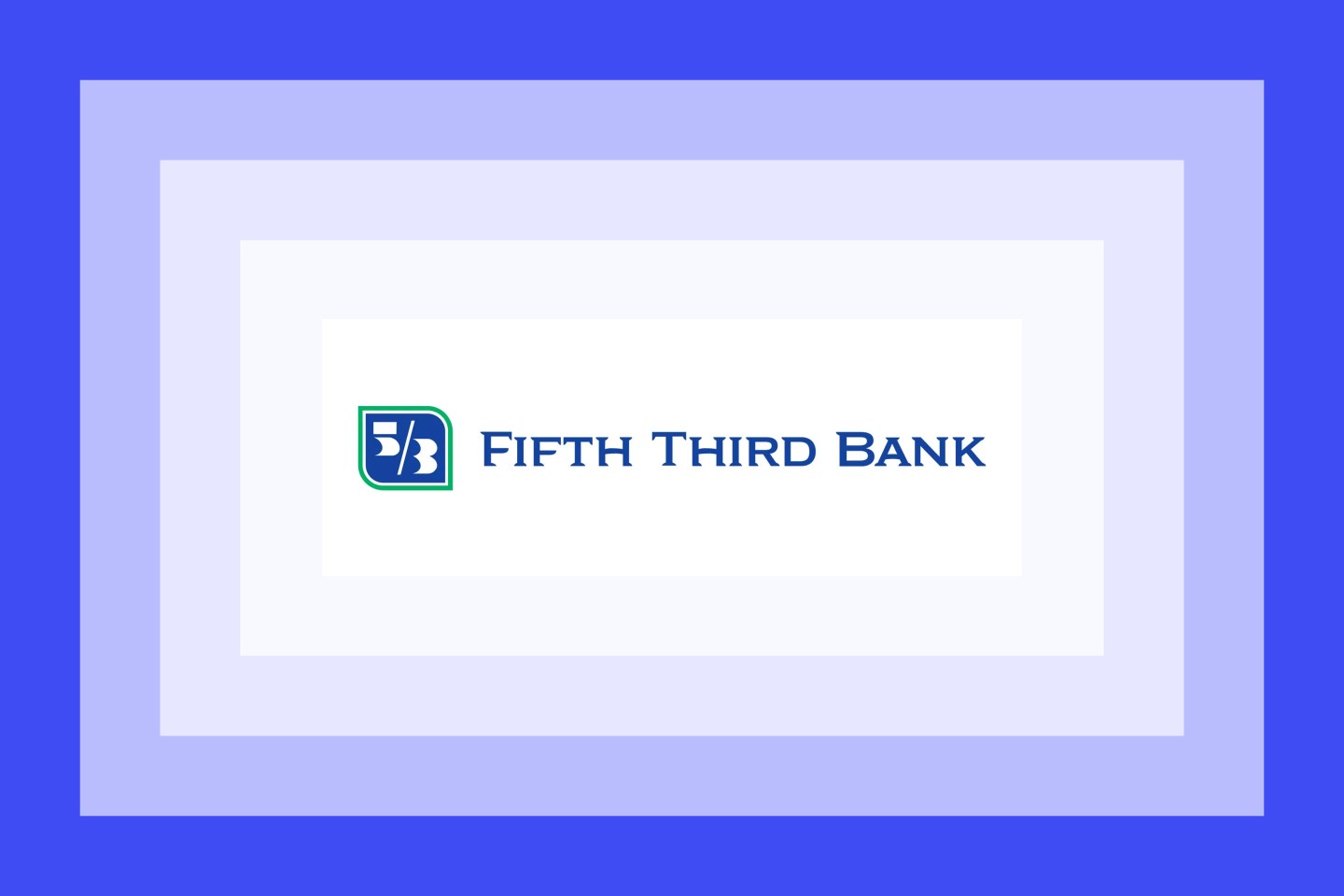 The Fifth Third Bank logo on a blue and purple layered background.