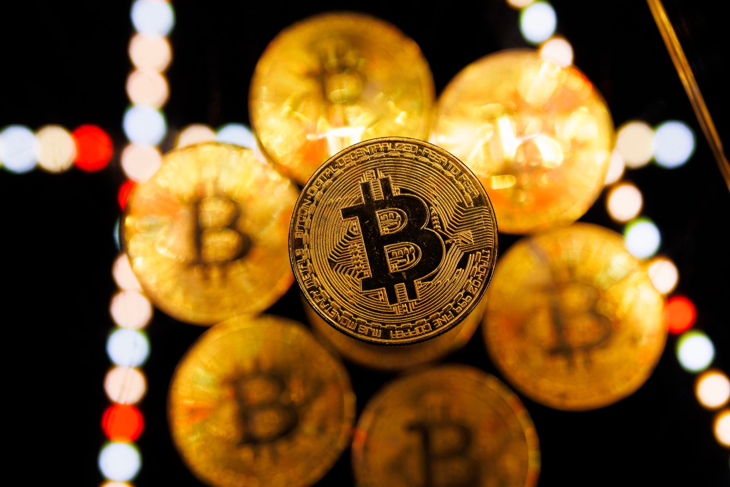 A picture of Bitcoins