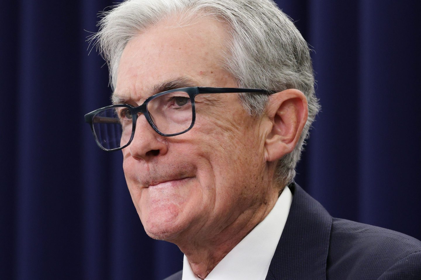Federal Reserve Chair Jerome Powell takes questions from reporters during a news conference following a meeting of the Federal Open Market Committee at the Federal Reserve on October 29, 2025 in Washington, DC.