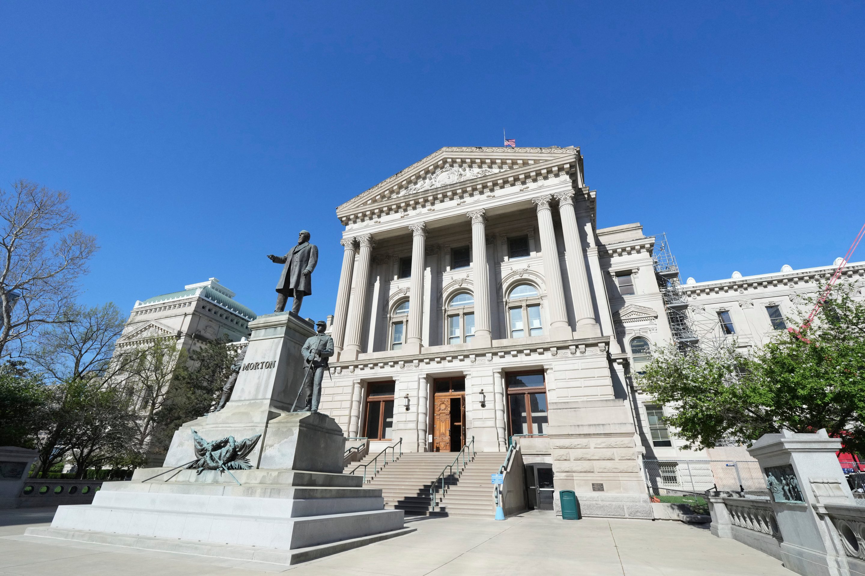 The Indiana Statehouse in Indianapolis on April 23, 2025. 