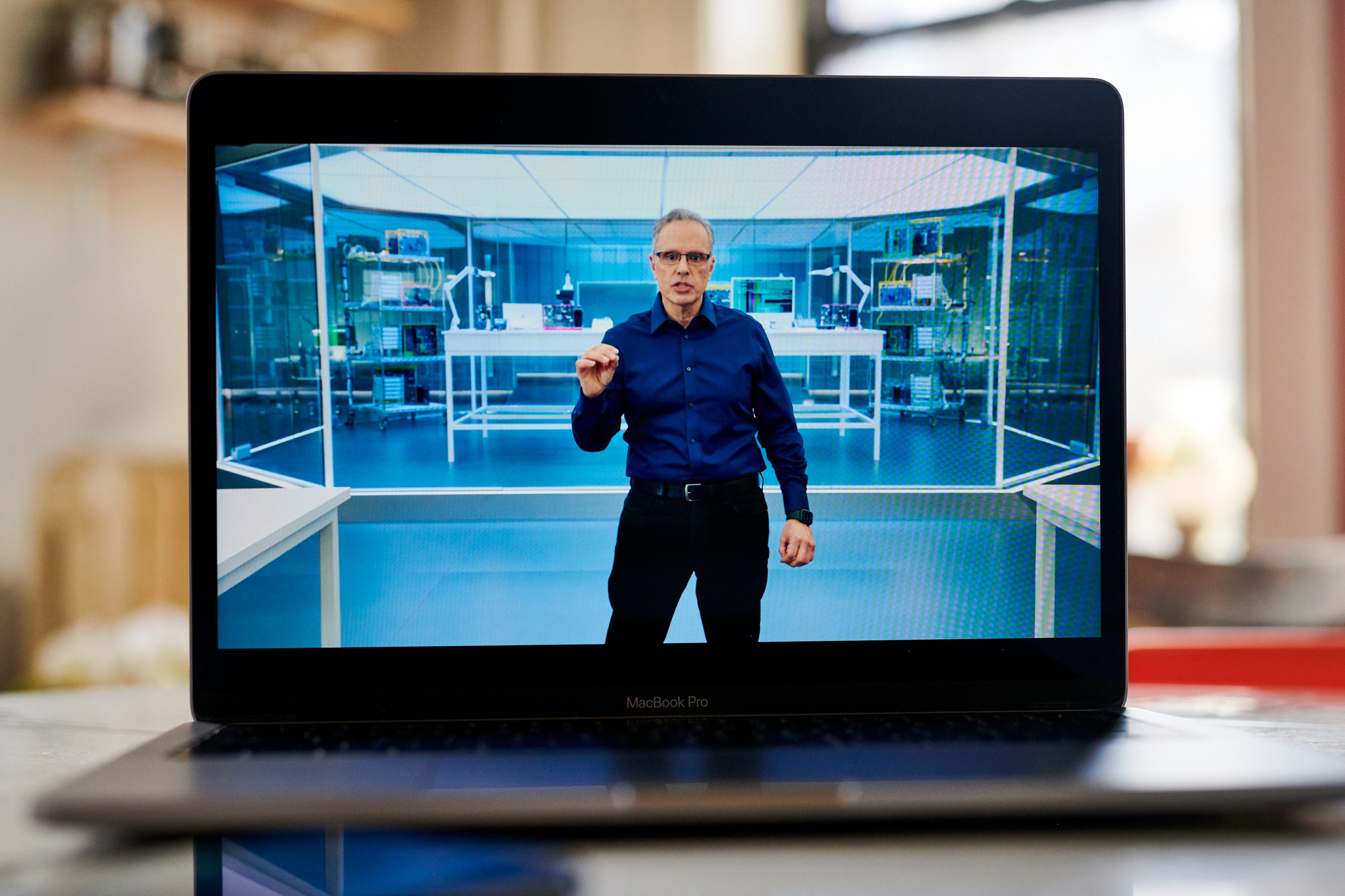 Johny Srouji, senior vice president of hardware technologies at Apple Inc., speaks during the Peek Performance virtual event in New York, U.S., on Tuesday, March 8, 2022.