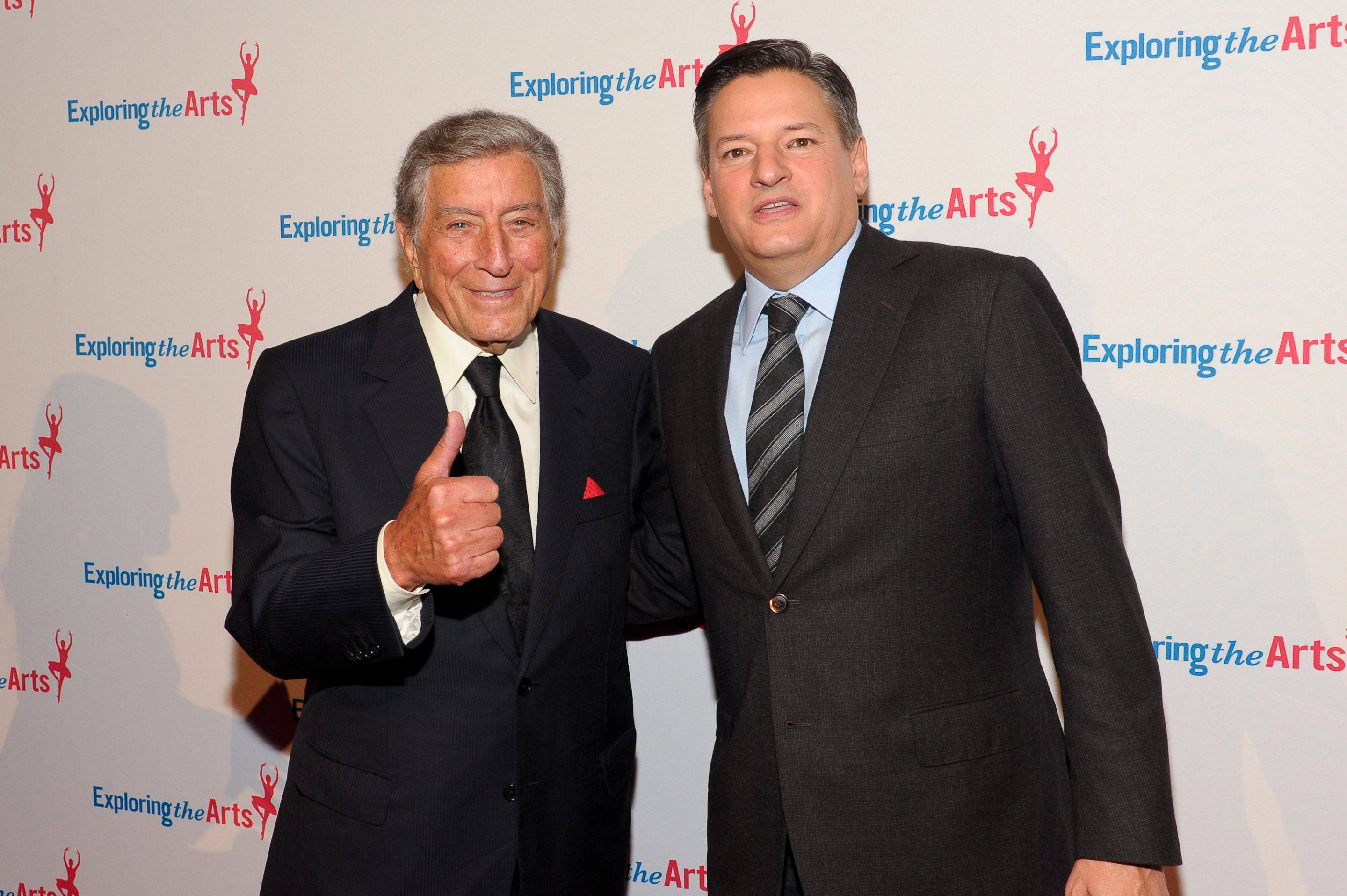 Tony Bennett (left) and Ted Sarandos attend the seventh annual Exploring the Arts gala at Cipriani Wall Street, Oct. 7, 2013, in New York City.