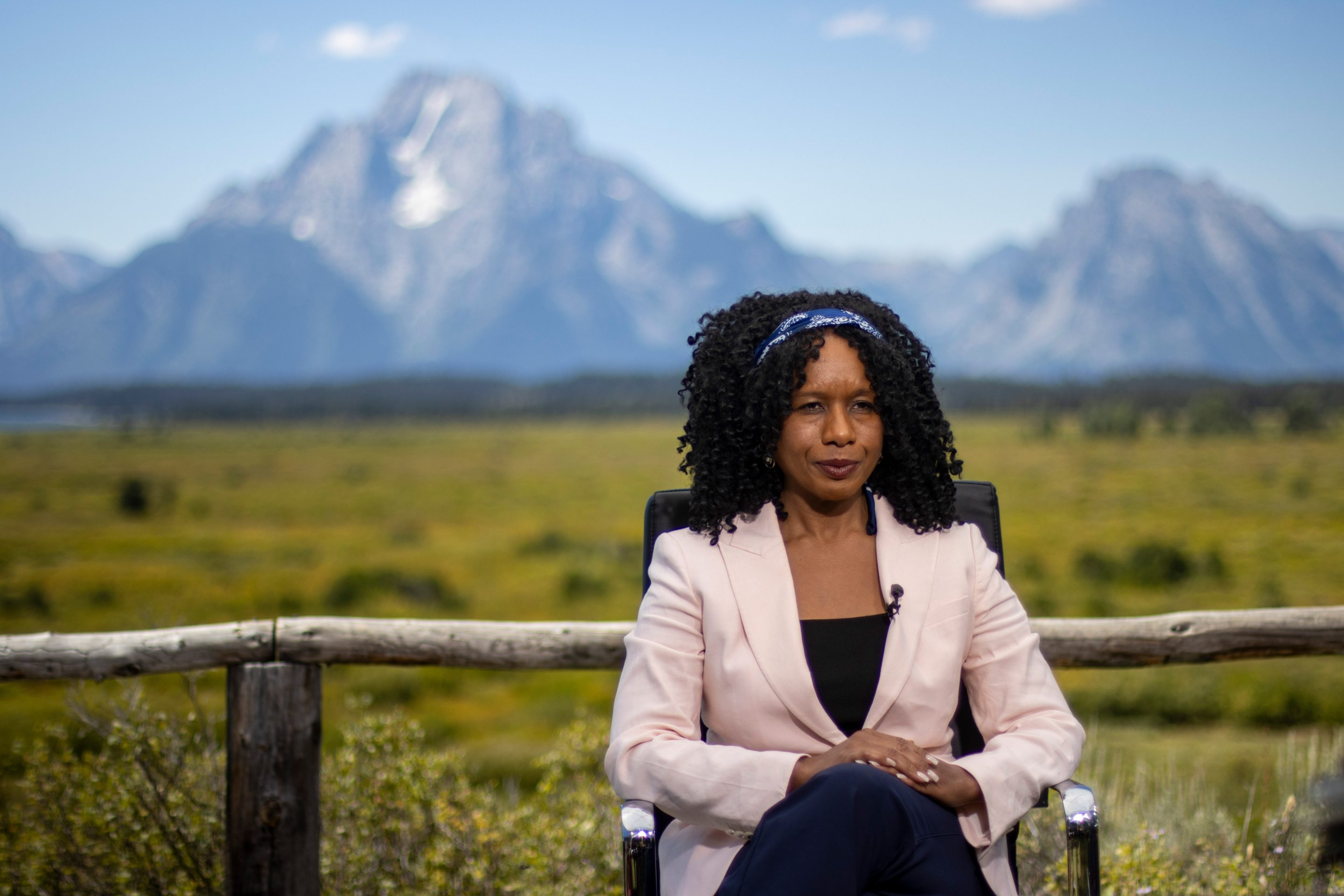 Nela Richardson, chief economist at Automatic Data Processing Inc. (ADP), at a Bloomberg Television interview during the Kansas City Federal Reserve's Jackson Hole Economic Policy Symposium in Moran, Wyoming, US, on Thursday, Aug. 22, 2024.