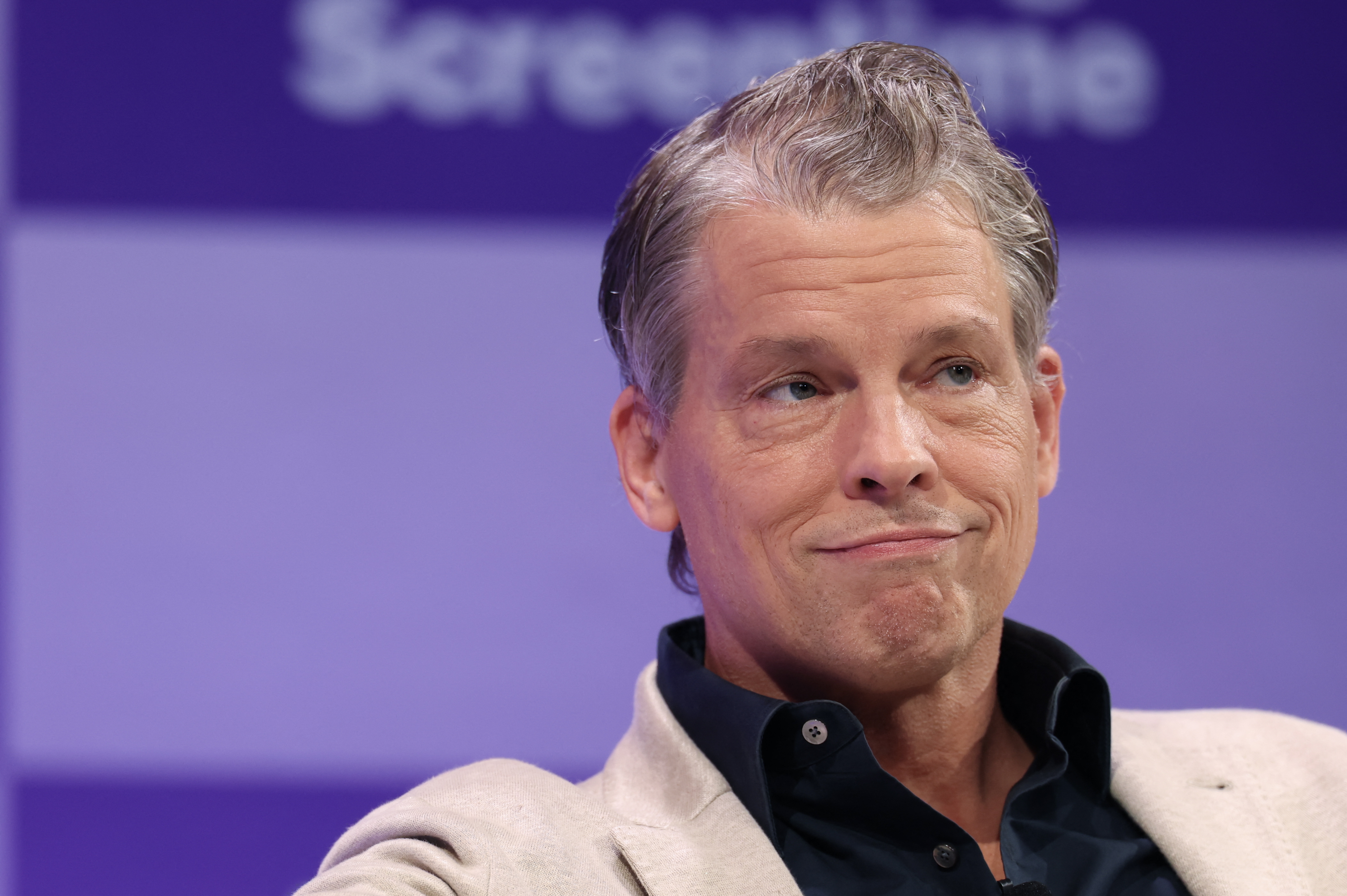 Netflix Co-CEO Greg Peters speaks in Los Angeles on October 8, 2025. (Photo: Patrick T. Fallon/AFP/Getty Images)