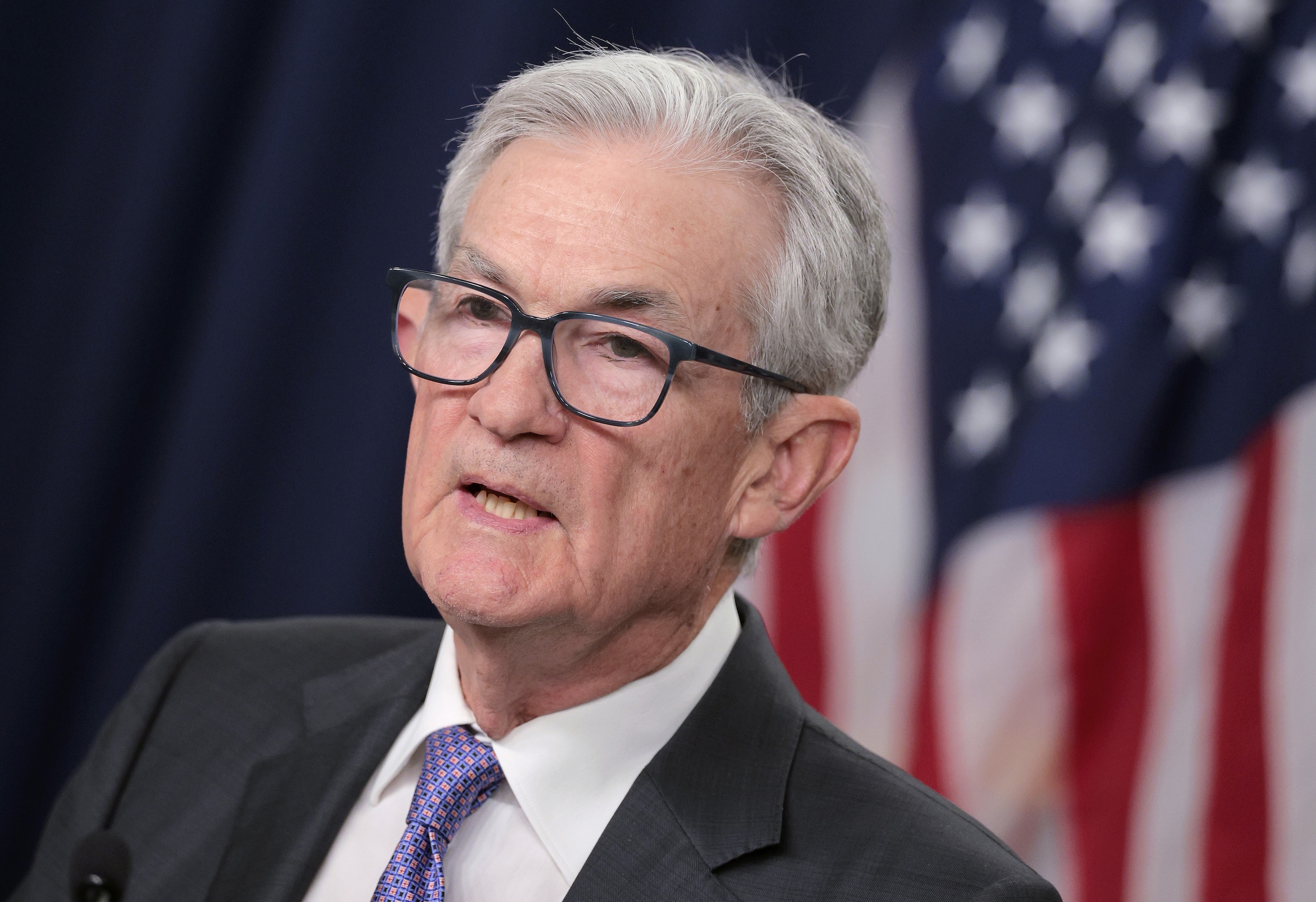 WASHINGTON, DC - DECEMBER 10: Federal Reserve Chair Jerome Powell speaks during a press conference following the Federal Open Markets Committee meeting at the Federal Reserve on December 10, 2025 in Washington, DC. The Fed announced it has lowered interest rates by a quarter of a percentage point to a range of 3.5 percent to 3.75 percent in the third rate cut this year. (Photo by Chip Somodevilla/Getty Images)
