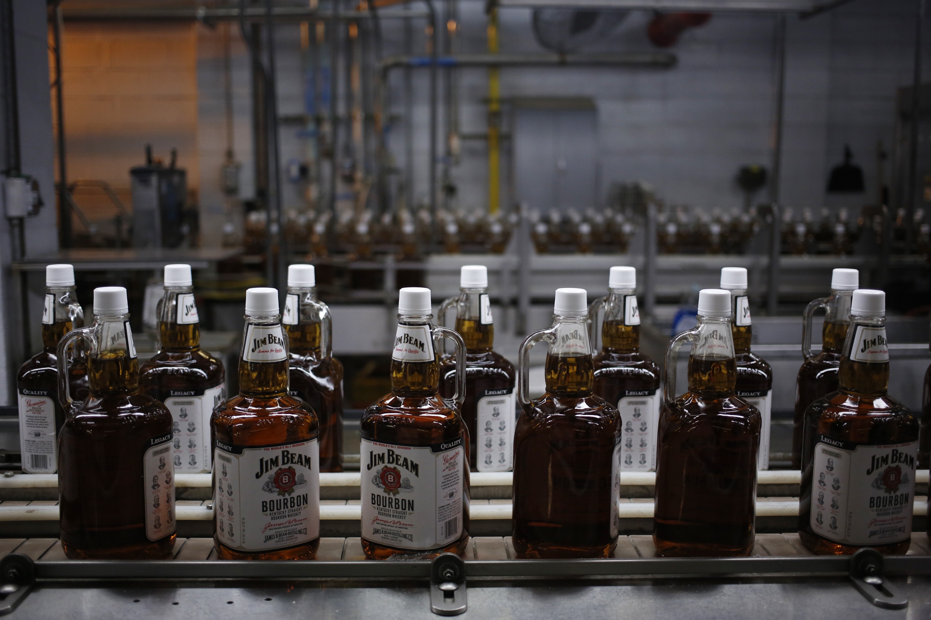 The brand said it’s halting whiskey distillation at the James B. Beam campus in Clermont, Kentucky.