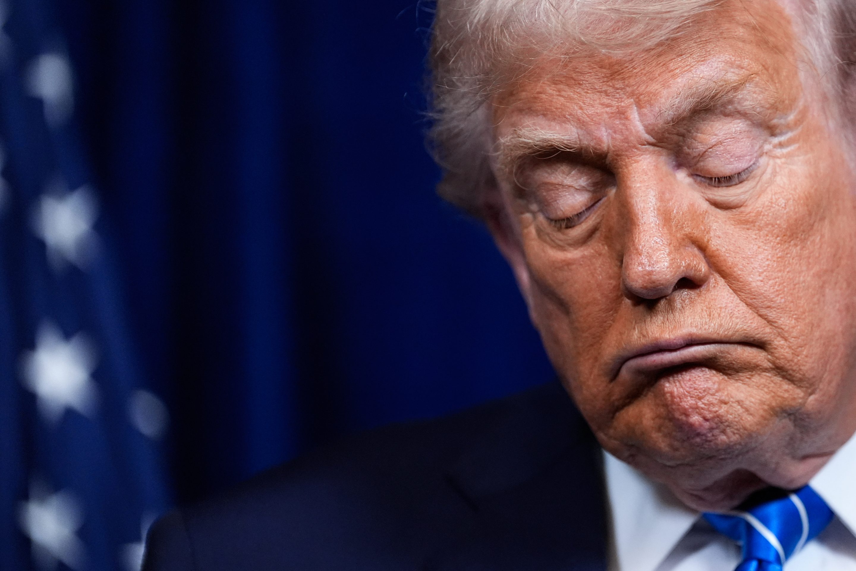 President Donald Trump at a news conference at his Mar-a-Lago residence and resort, Sunday, Dec. 28, 2025, in Palm Beach.