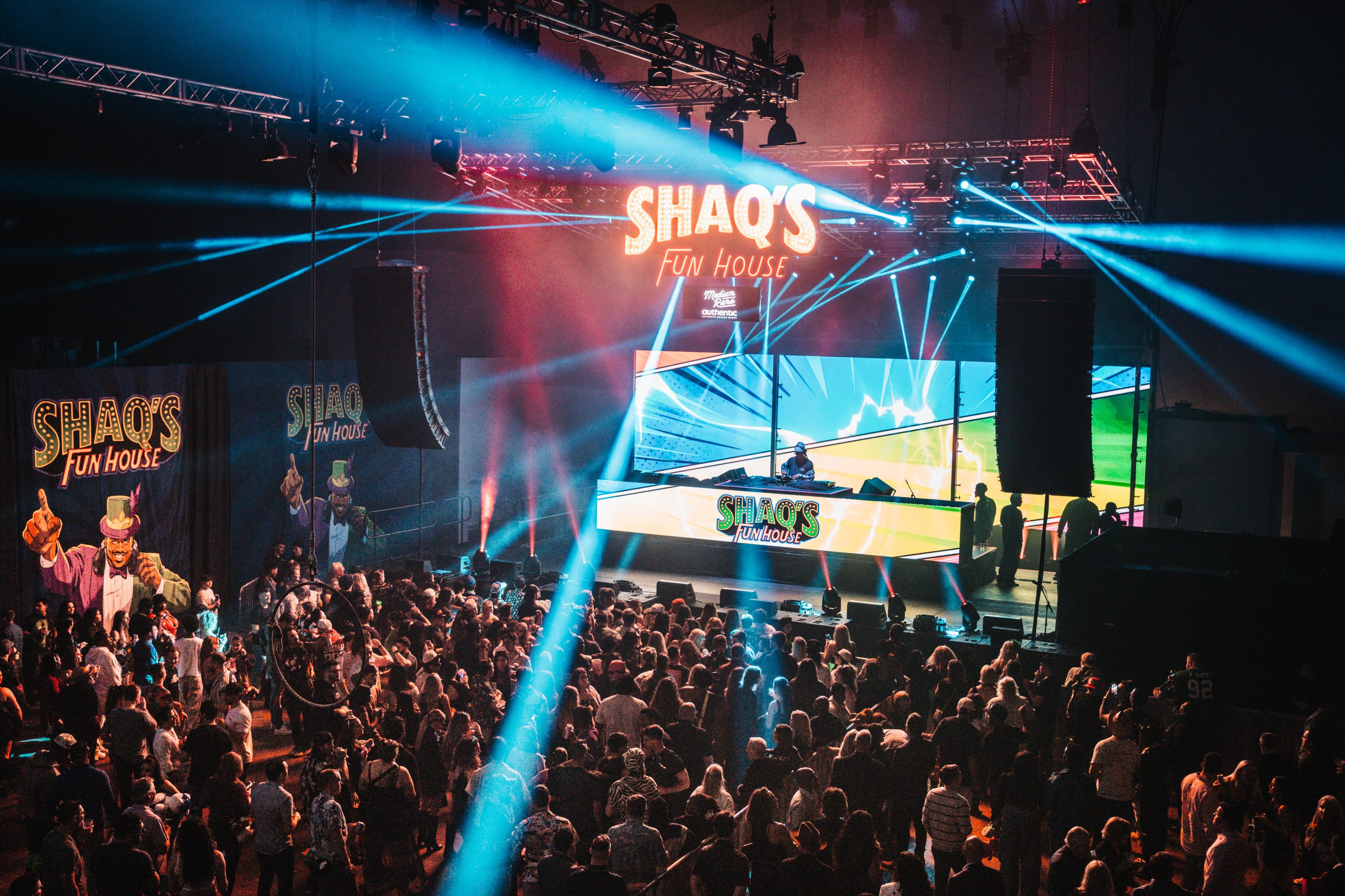 Event goers at Shaq's Fun House, a pre-Super Bowl event by Authentic Live.
