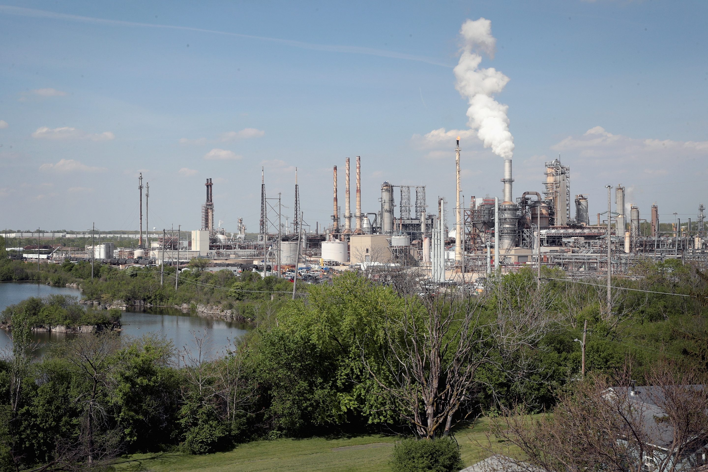 A refinery owned by Citgo, a subsidiary of PDVSA, the Venezuelan state owned oil company, sits along the I&M Canal on May 15, 2019 in Lemont, Illinois.