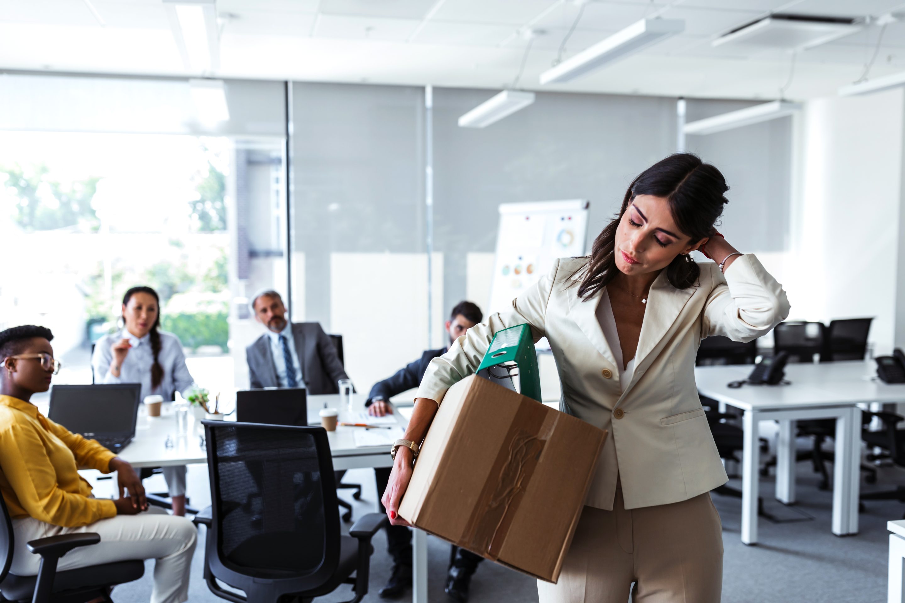 Fired worker leaving office