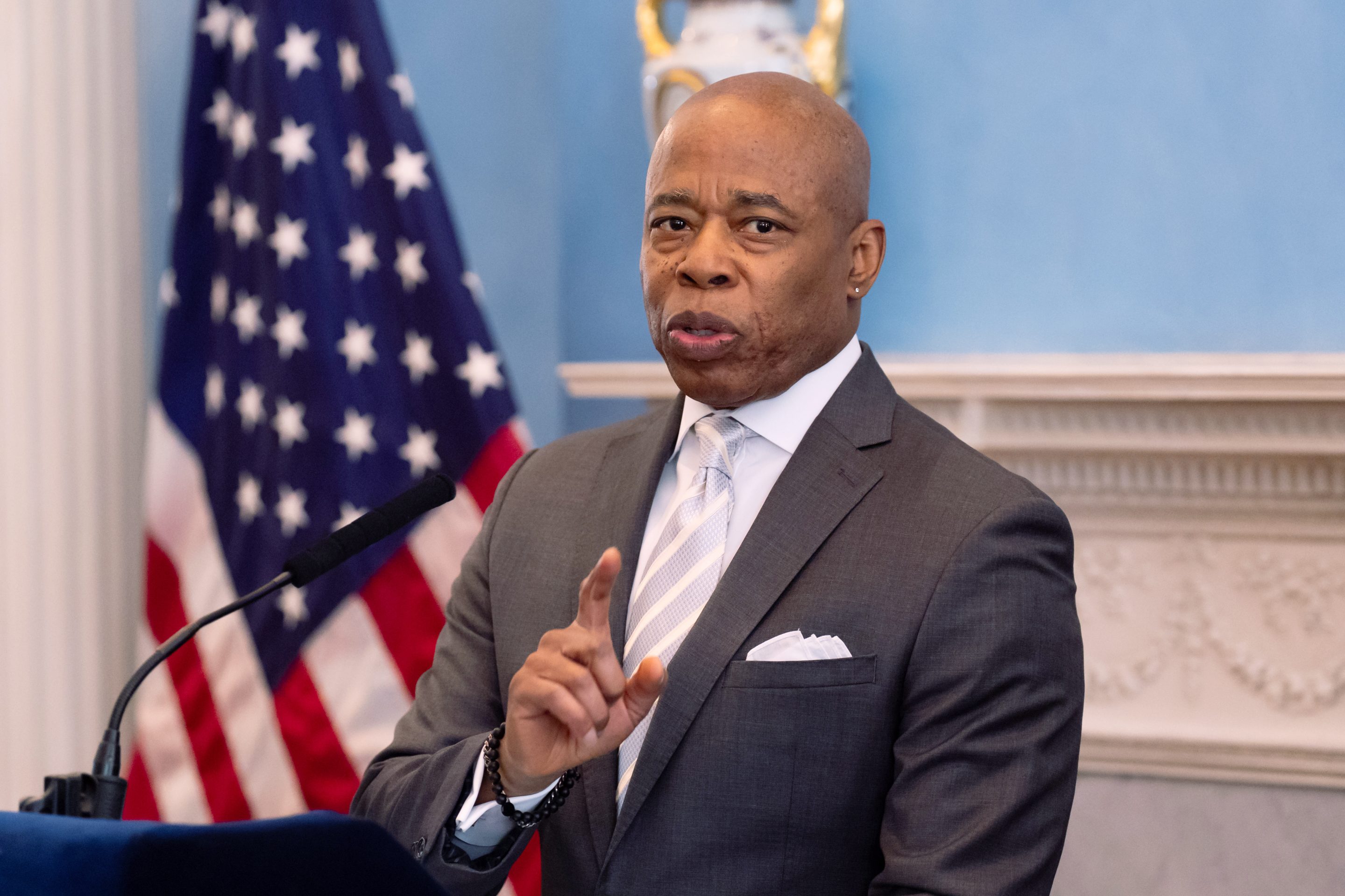 Eric Adams, mayor of New York, speaks during the Crypto Summit in New York, US, on Tuesday, May 20, 2025