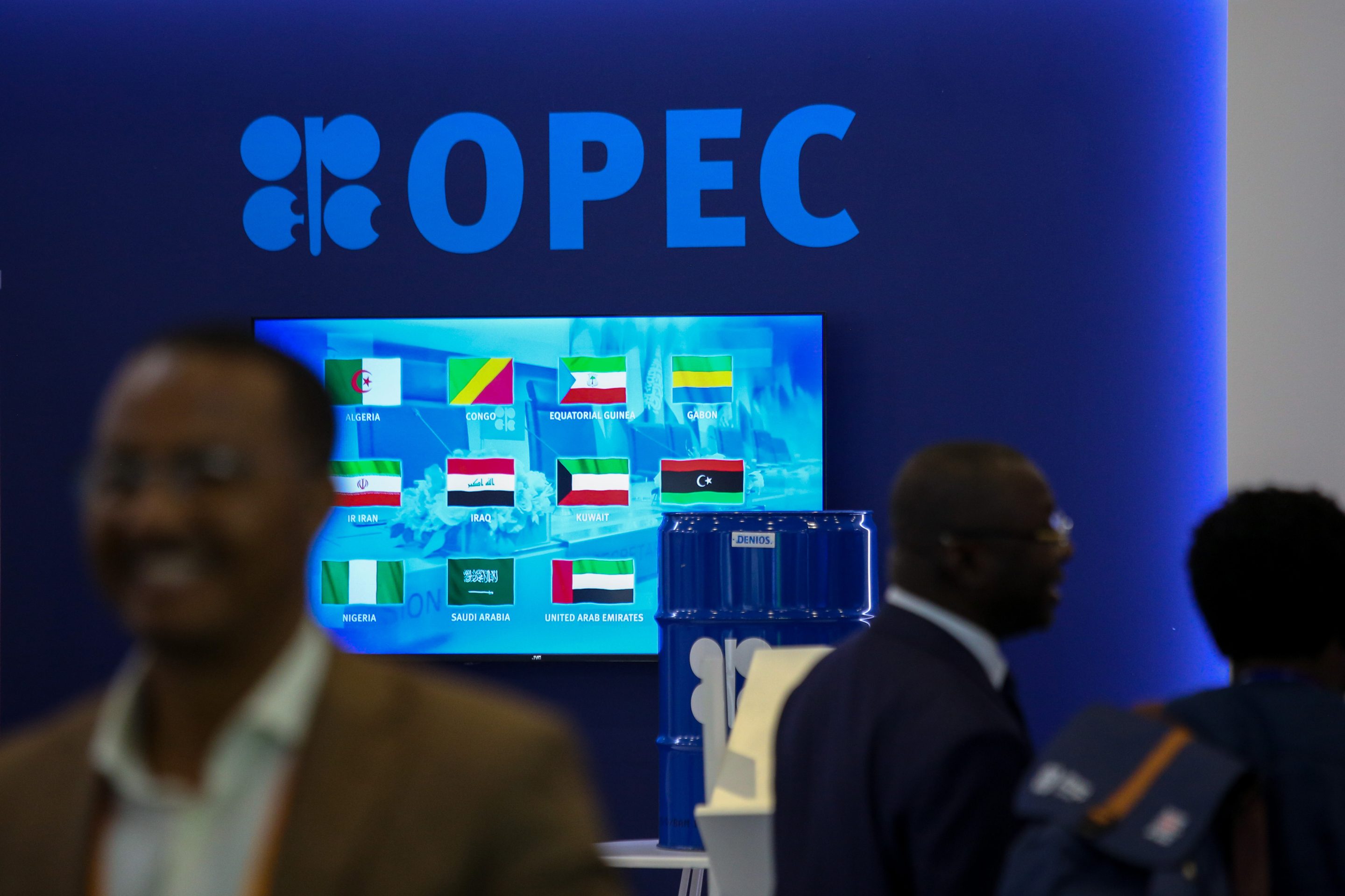 The Organization of the Petroleum Exporting Countries (OPEC) pavilion in the exhibition hall at the African Energy Week conference in Cape Town, South Africa, on Tuesday, Sept. 30, 2025. 