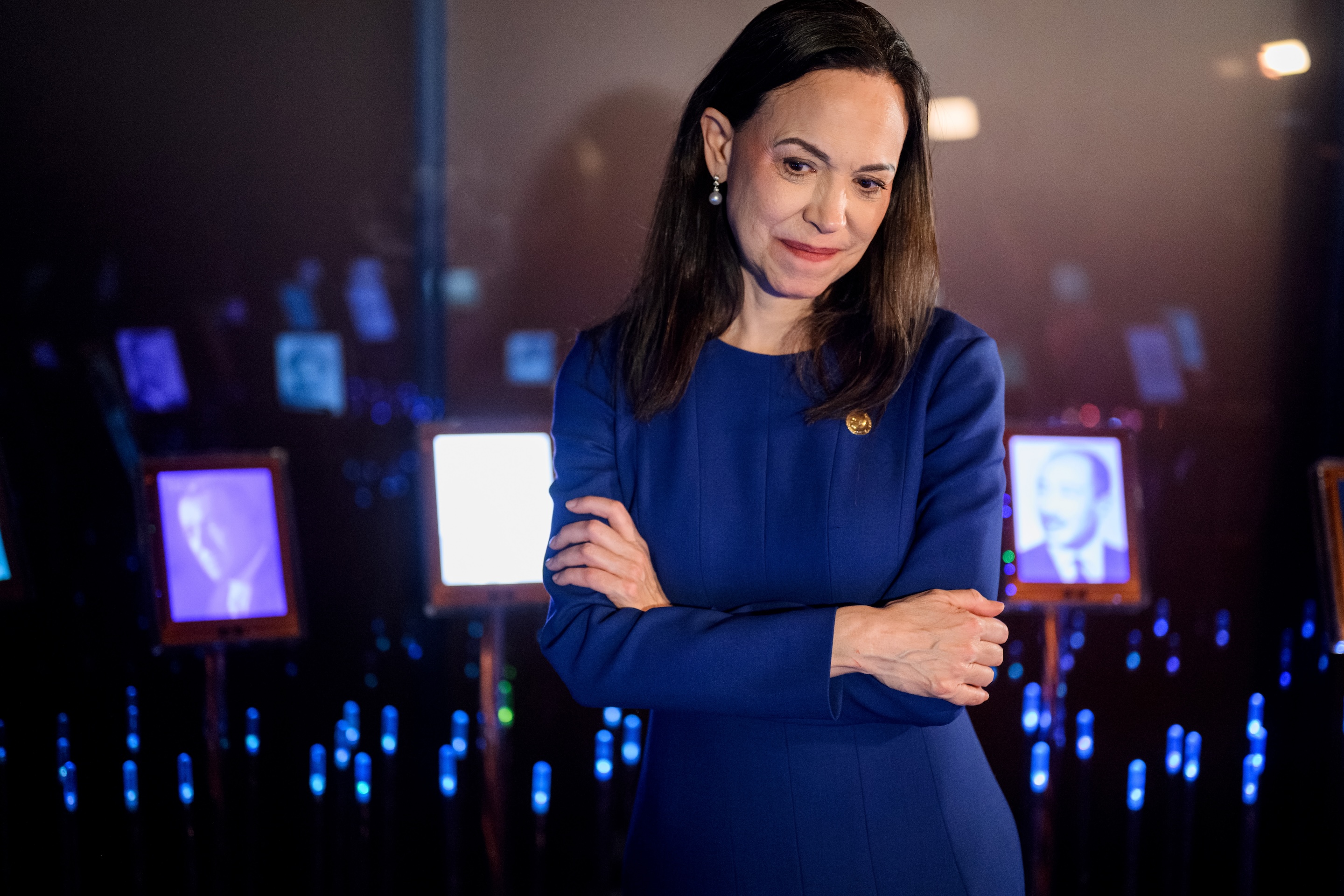 María Corina Machado, winner of the 2025 Nobel Peace Prize, at the official opening of the Nobel Peace Prize Exhibition 2025 in Oslo on Dec. 11, 2025.