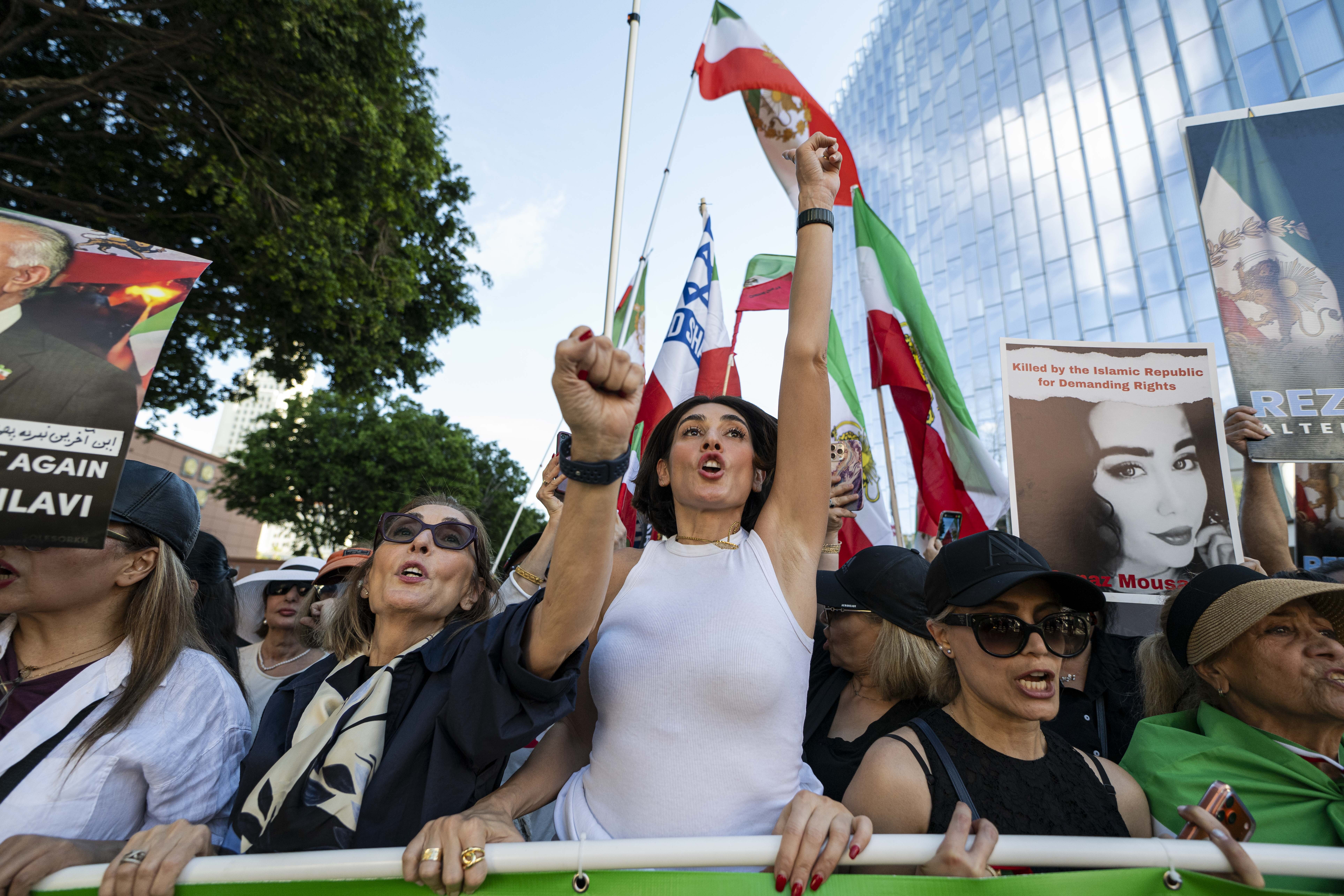 Protesters for Iran in Los Angeles on Jan. 18, 2026.