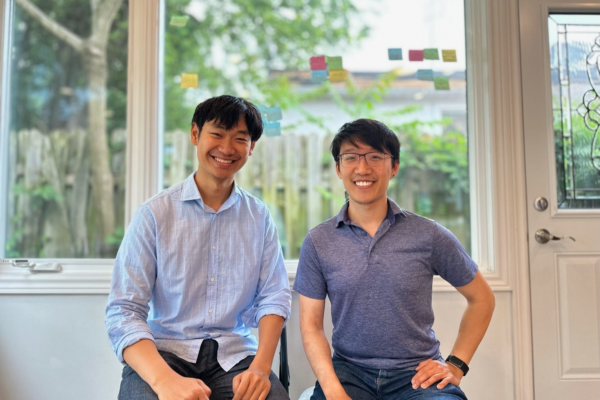 From left: Edward Tian, cofounder and CEO of GPTZero, with CTO and cofounder Alex Cui.