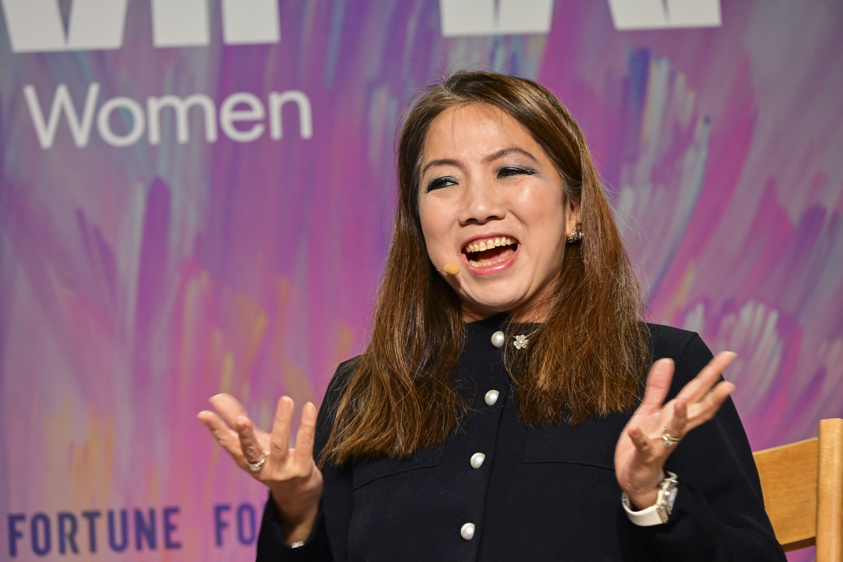 DBS CEO Tan Su Shan speaking at the Fortune Most Powerful Women Summit in Washington, DC on Oct. 14, 2025.