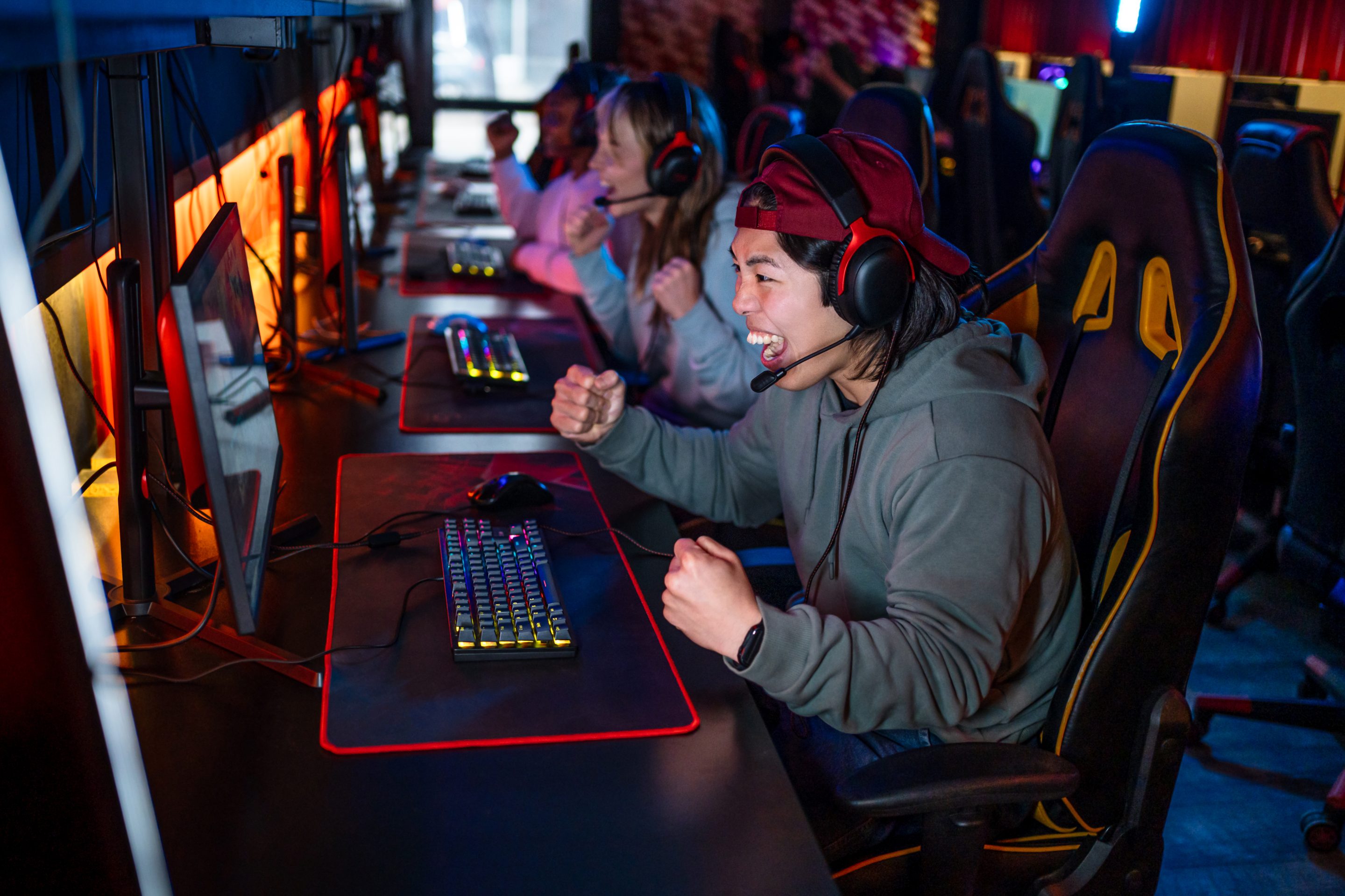 Gamers celebrating