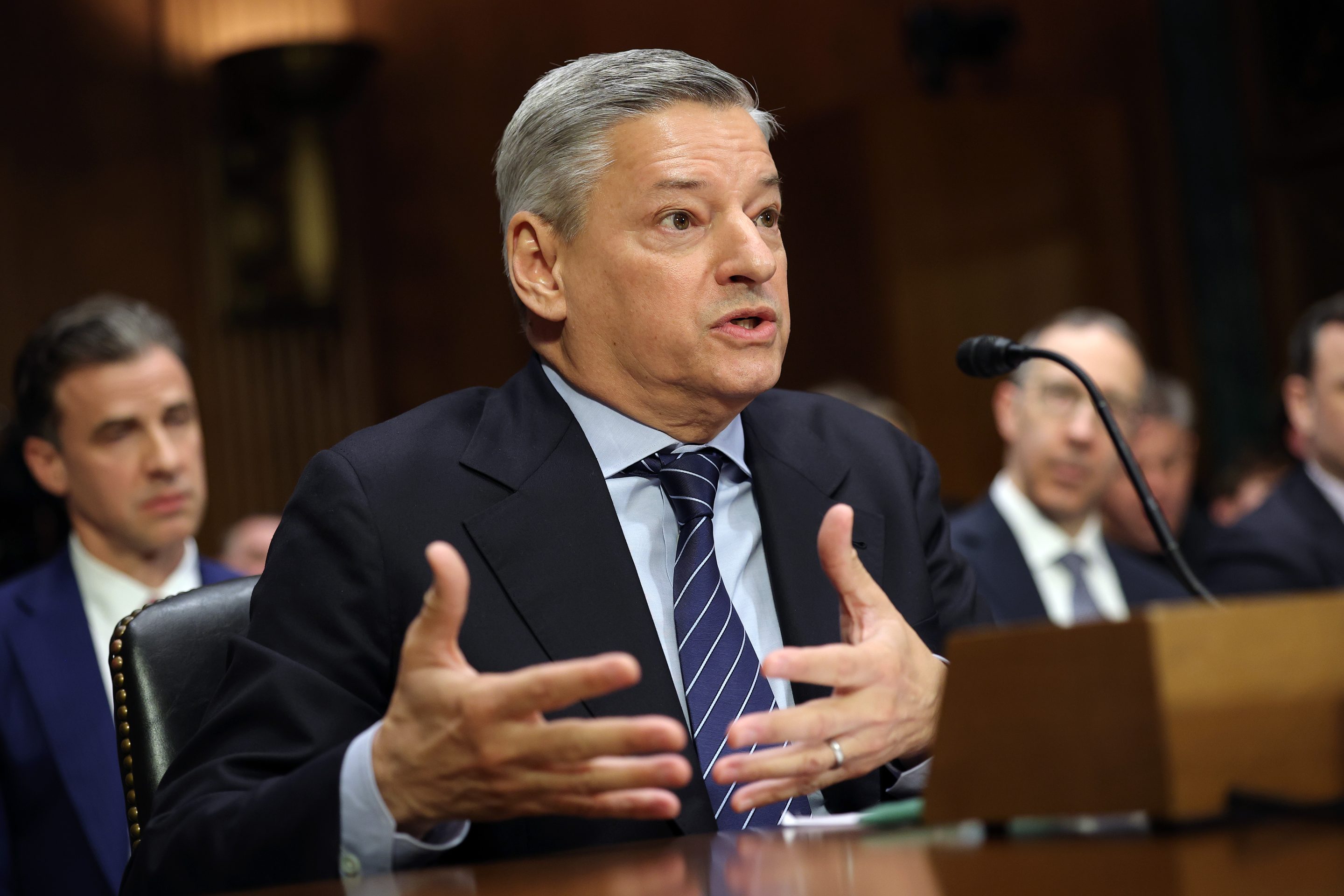 Netflix co-CEO Ted Sarandos testifies before the Senate Judiciary Subcommittee on Antitrust, Competition Policy, and Consumer Rights, Feb. 3, 2026.