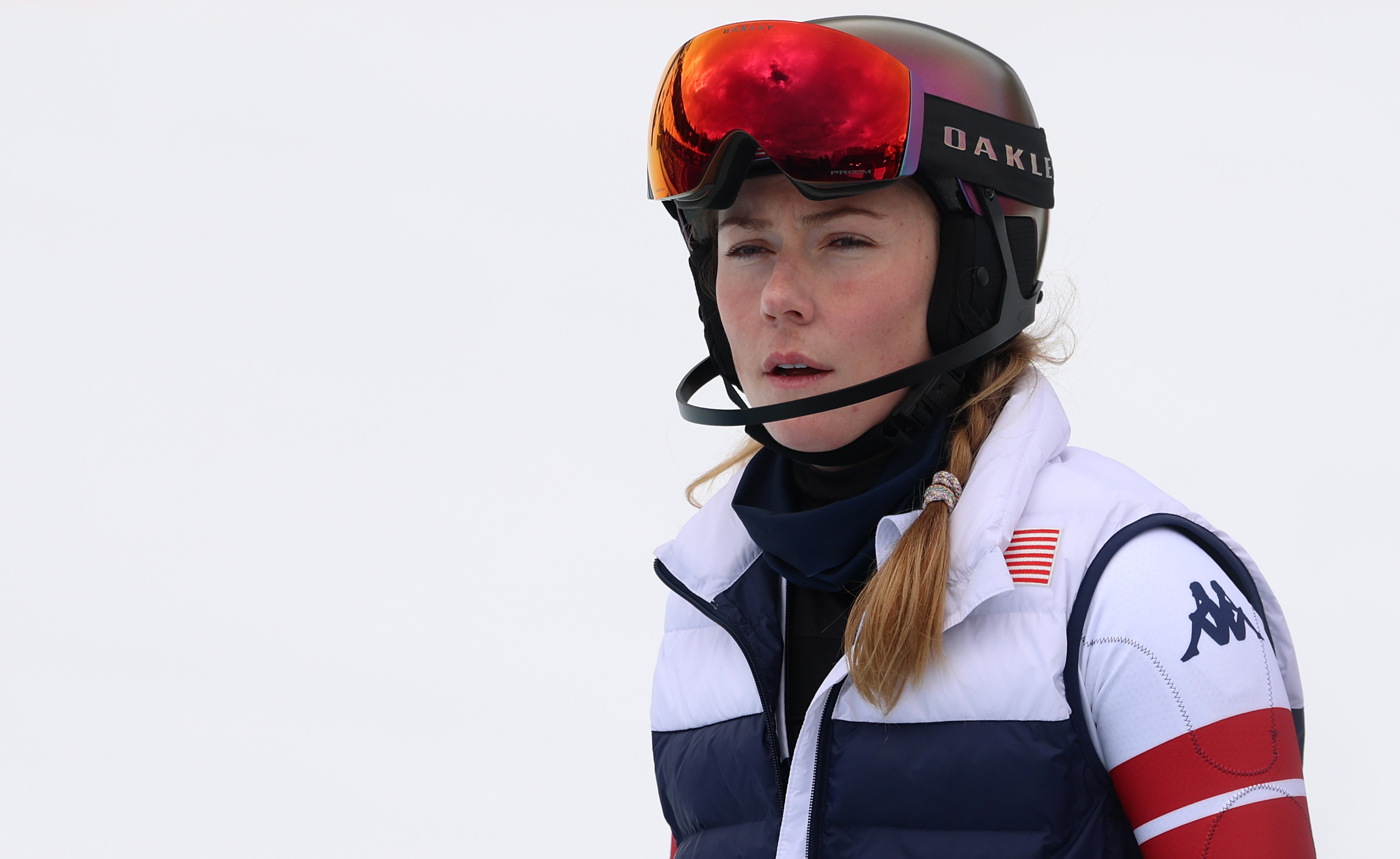 Mikaela Shiffrin before winning gold in Milan on Wednesday.