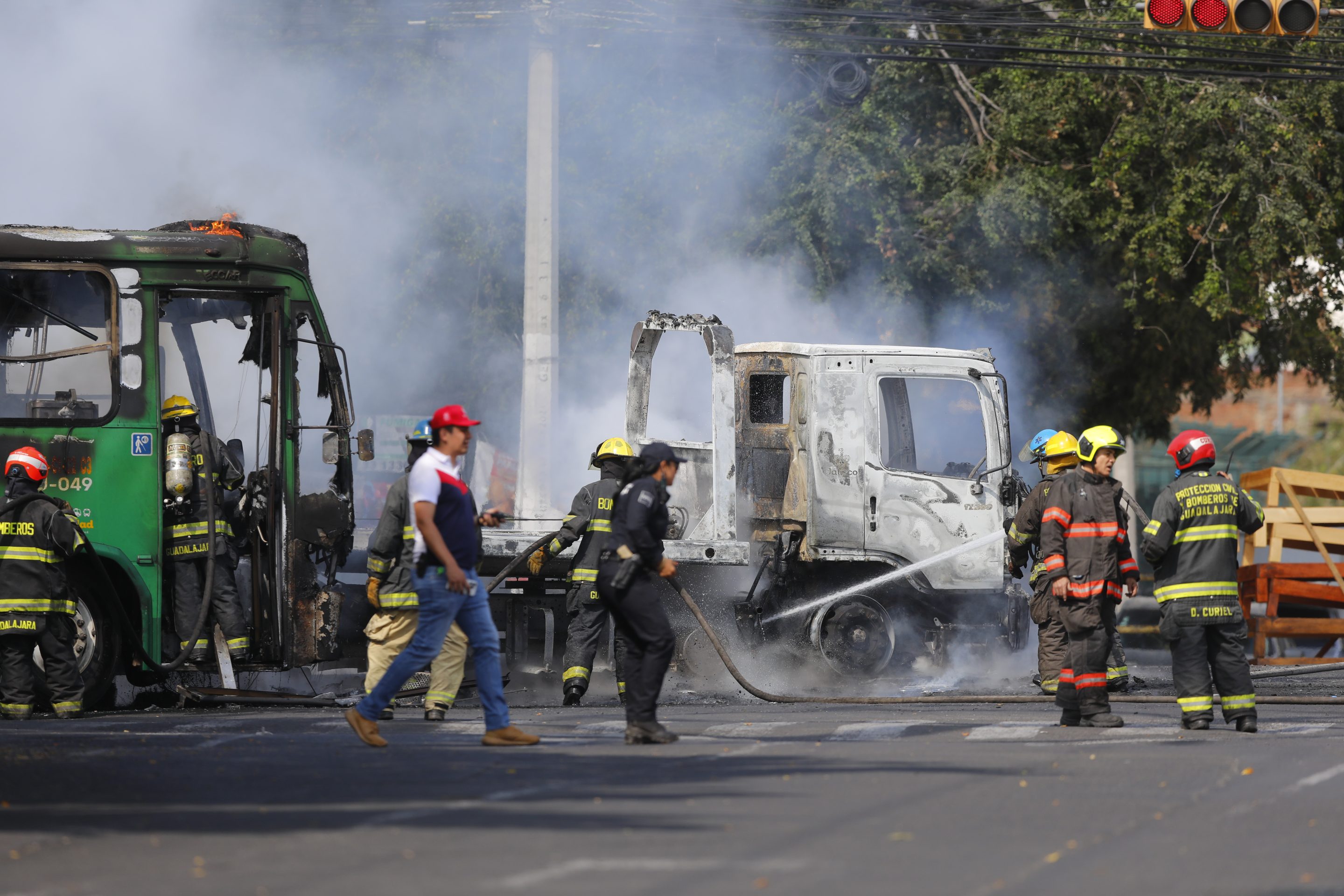 A view of the site where Mexican Army troops killed Nemesio Oseguera Cervantes, known as 'El Mencho,' leader of the Cartel Jalisco Nueva Generacion (Jalisco New Generation), during a federal operation in Guadalajara, Jalisco, Mexico on February 22, 2026.