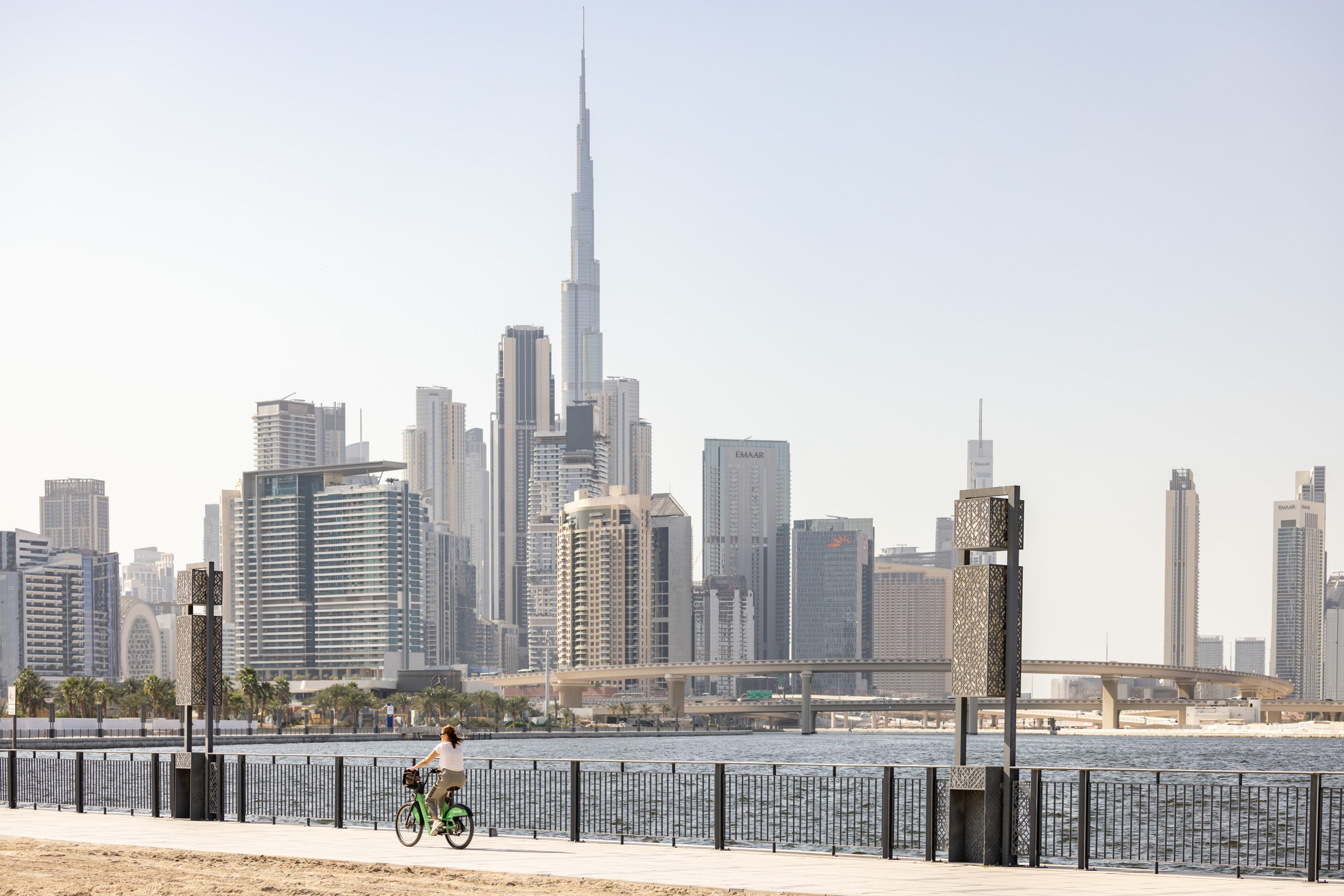 The Burj Khalifa skyscraper, centre, on the city skyline in Dubai, United Arab Emirates, on Friday, Feb. 20, 2026. 