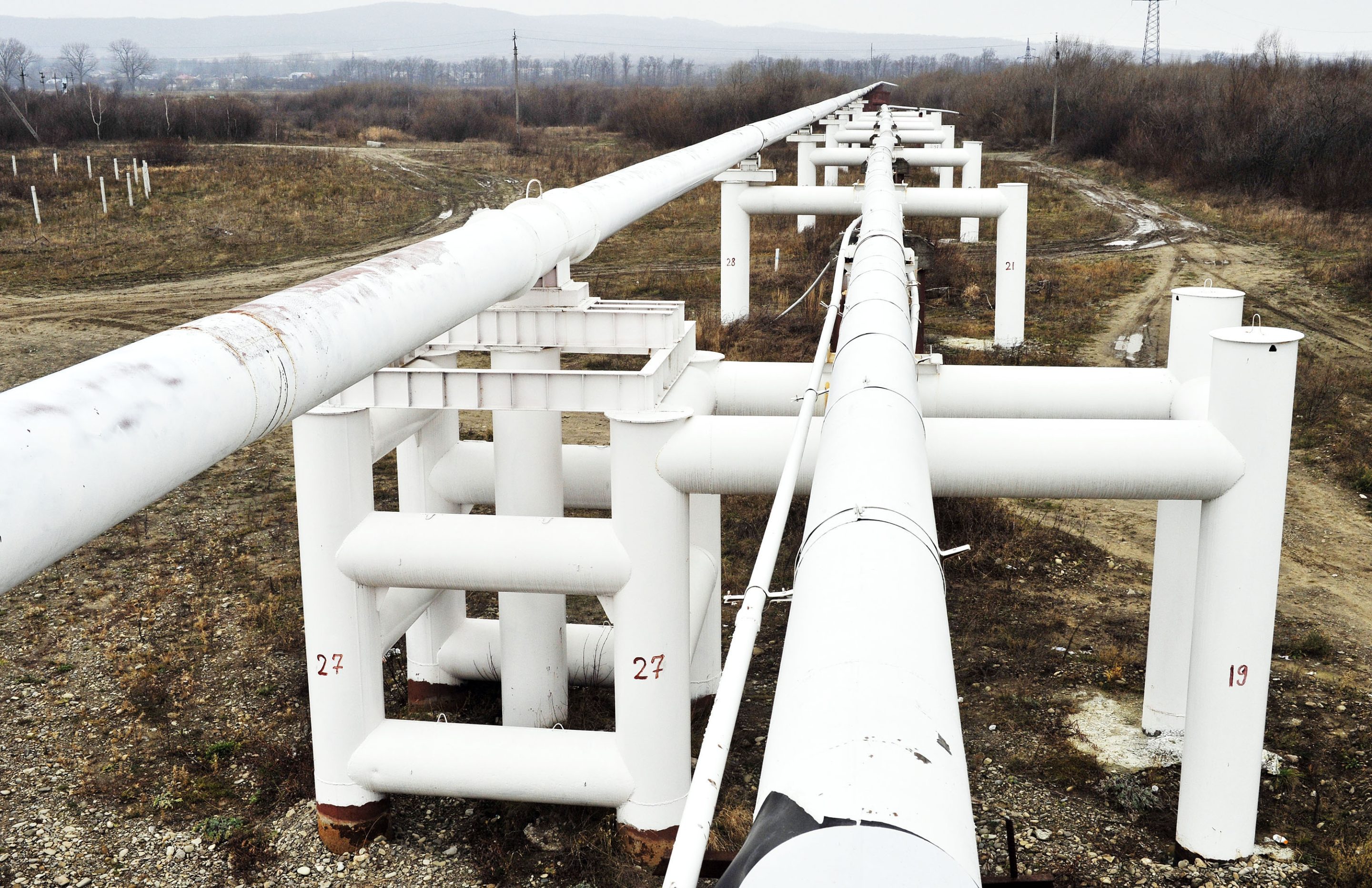 The Druzhba crude oil pipeline is seen near Styri, Ukraine, on Dec. 5, 2009.