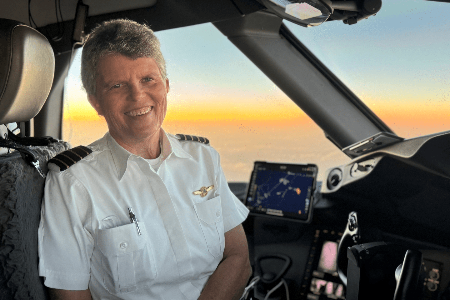 Chresten Wilson in an airplane cockpit