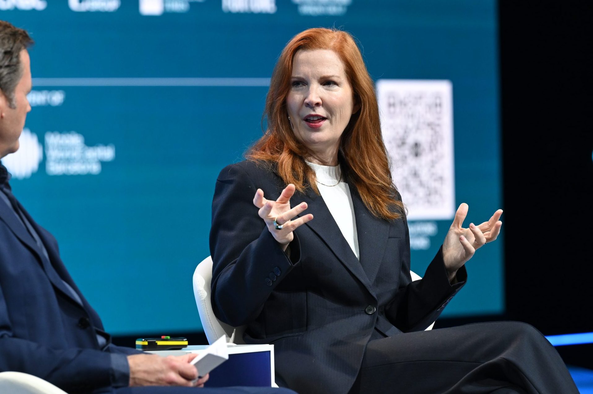 Kate Crawford, research professor at the University of Southern California, at Mobile World Congress 2026 in Barcelona.