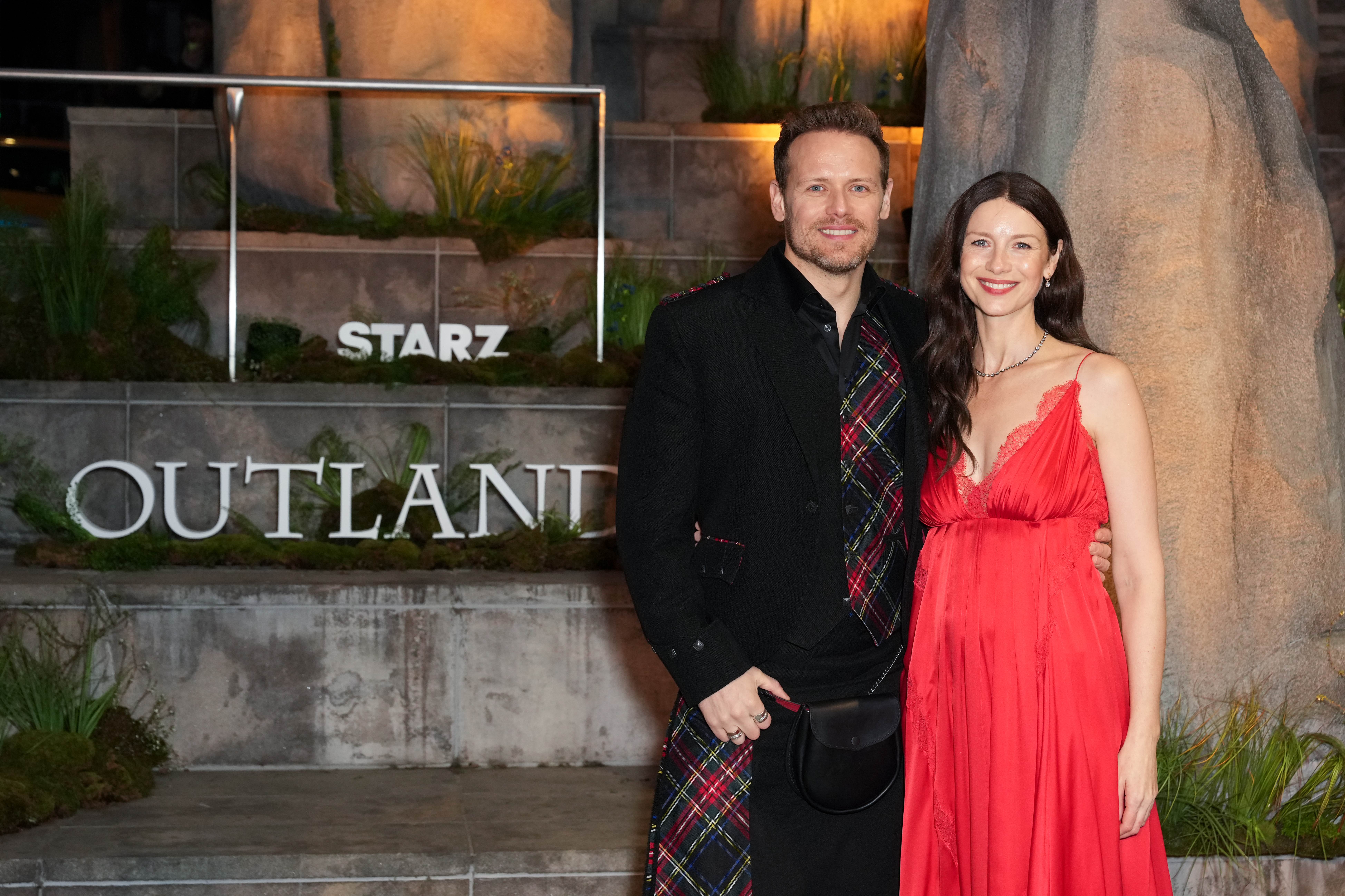 Sam Heughan and Caitriona Balfe at the "Outlander" season eight New York premiere.