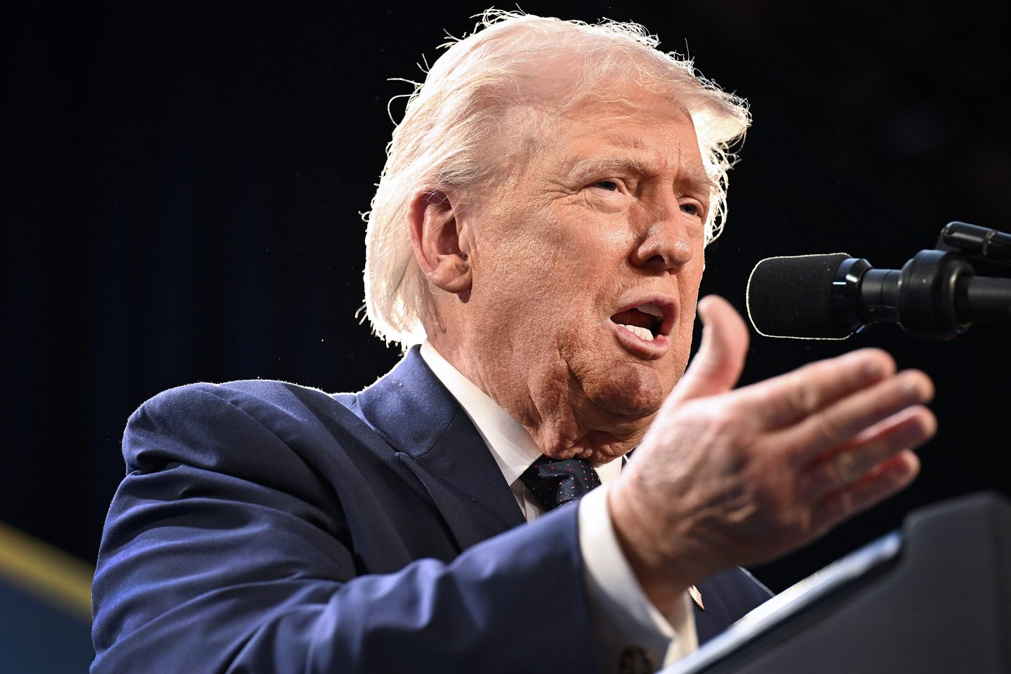 Trump gestures