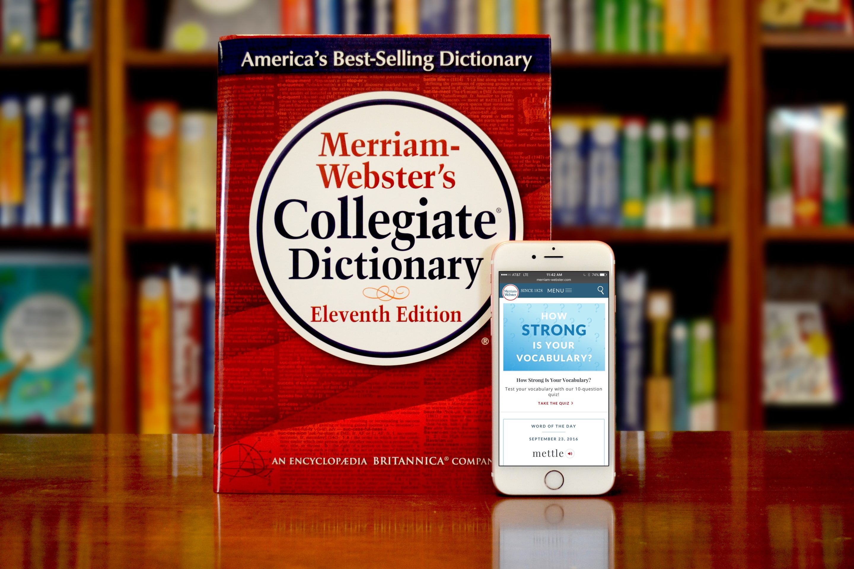 dictionary next to smartphone
