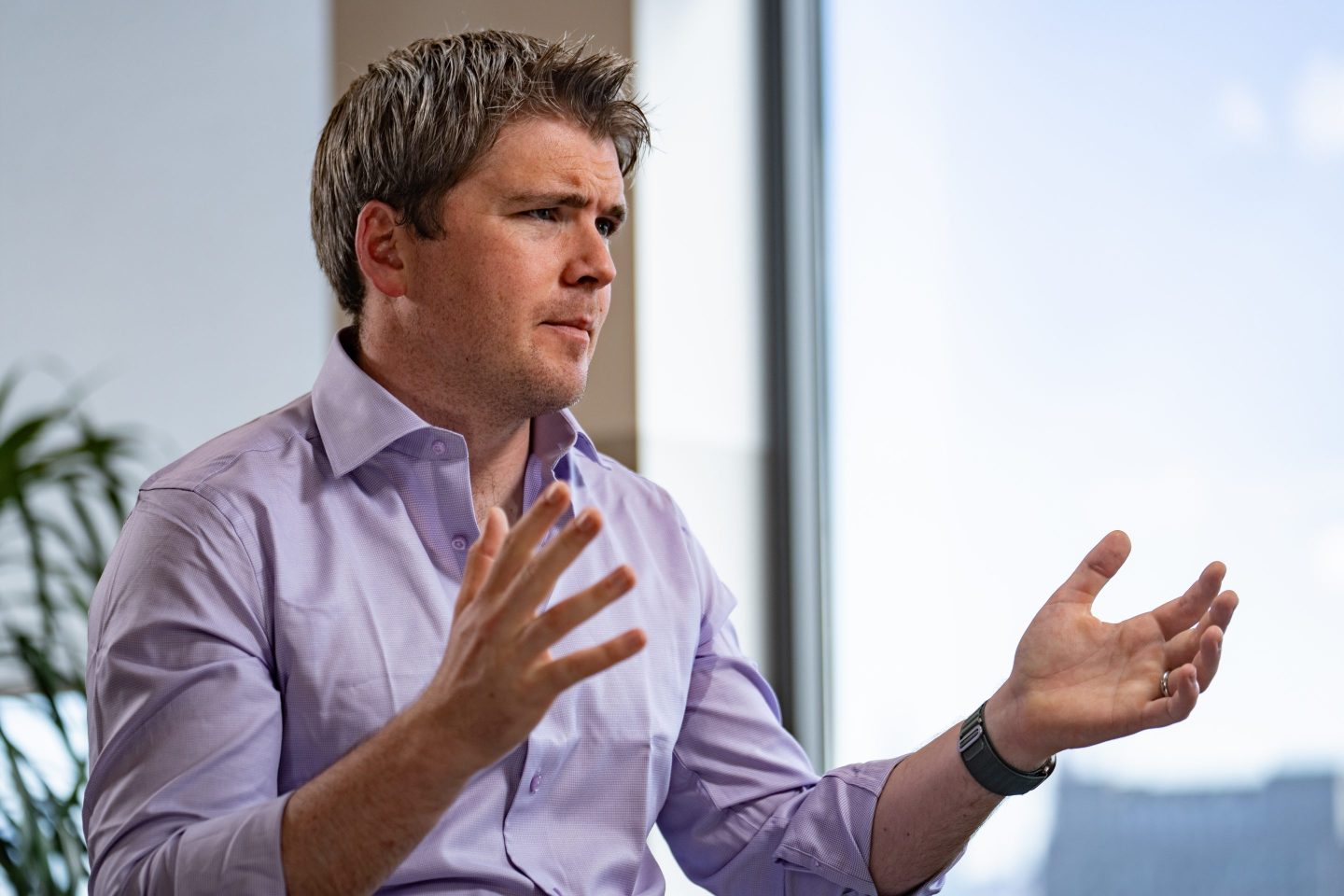 Stripe president and co-founder John Collison speaks during an interview