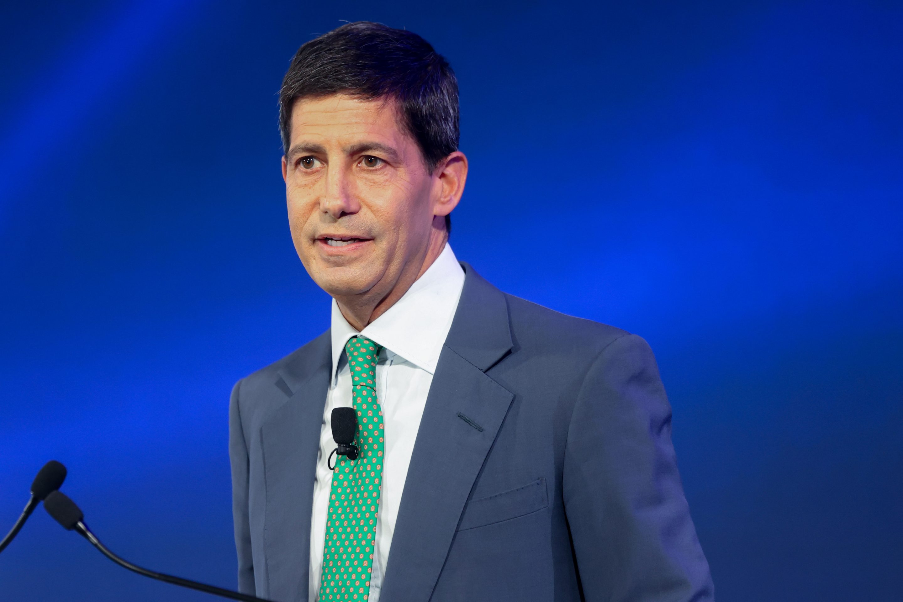 Kevin Warsh at the International Monetary Fund and World Bank Spring Meetings at IMF headquarters in Washington, D.C., April 25, 2025.