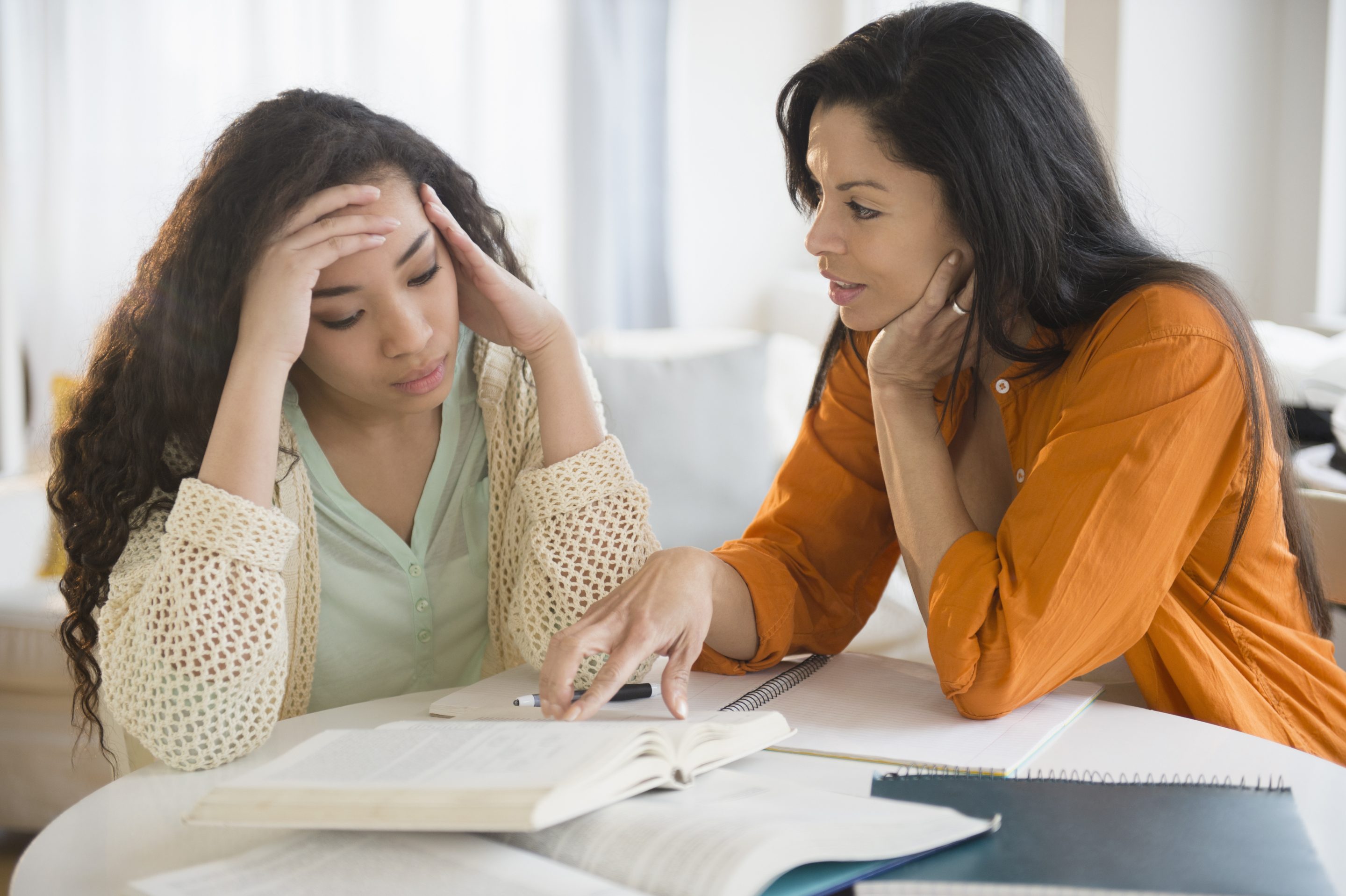 stressed student and parent