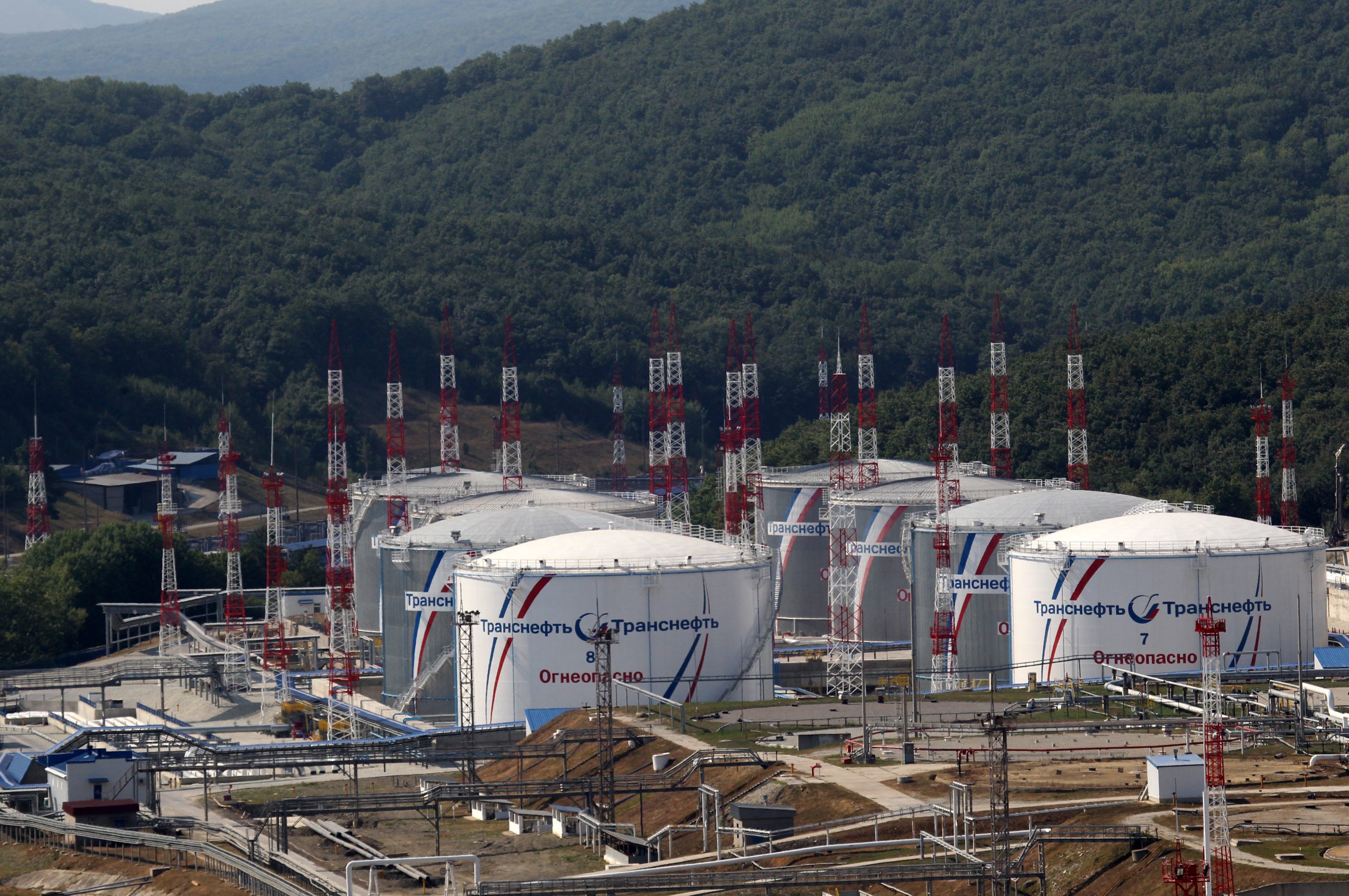 The Sheskharis trans shipment Oil Terminal of Chernomortransfneft, a brach of Transneft on August, 20, 2015 in Novorossiysk, Russia.