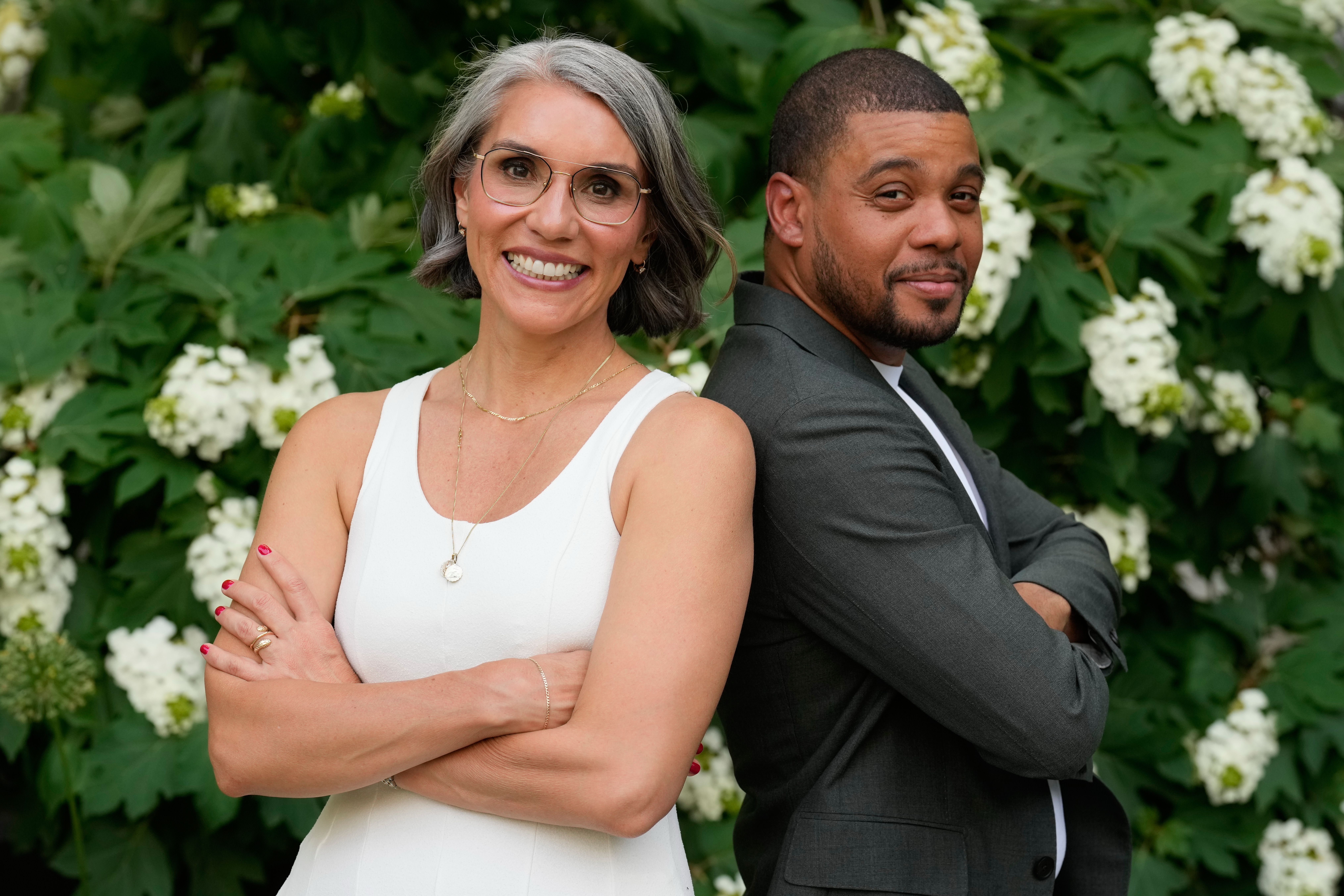Carmen Rojas, CEO of the Marguerite Casey Foundation, and Daniel Gould, vice president of investments at the foundation, pose for a picture in New York, Thursday, June 4, 2026.