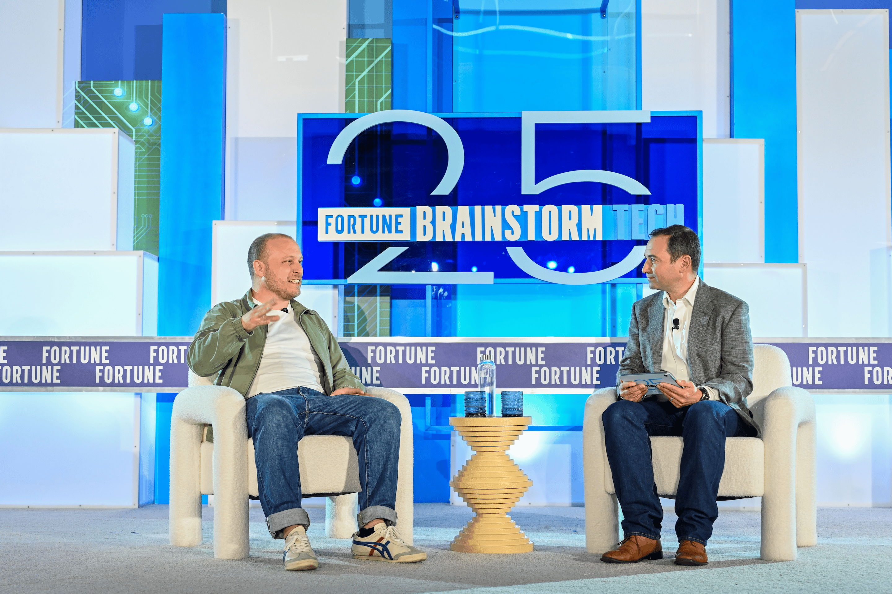 Boris Cherny, head of Claude Code at Anthropic and Fortune's AI Editor Jeremy Kahn on June 8, 2026 at the Fortune Brainstorm Tech conference in Aspen.