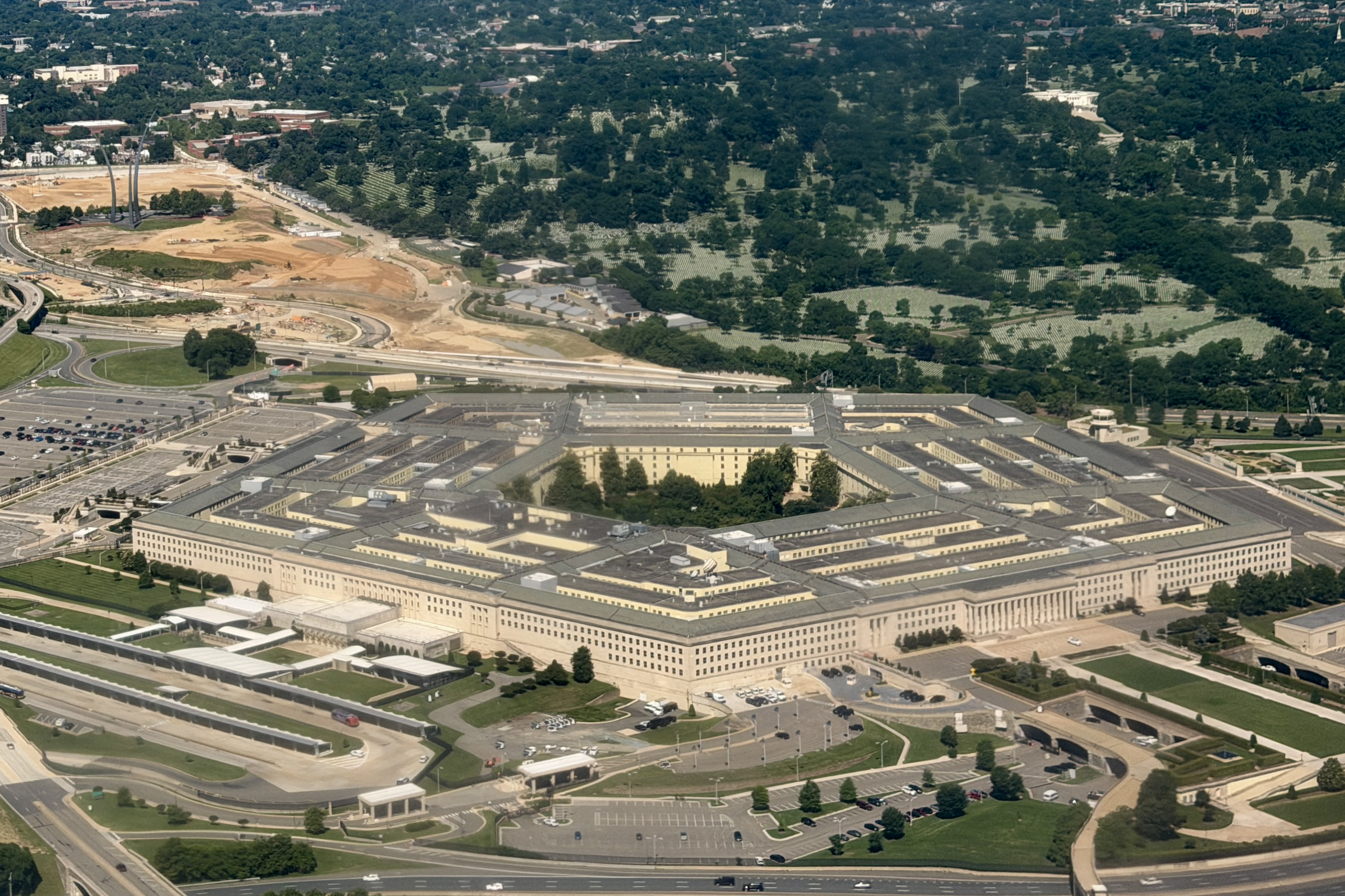An aerial view of the Pentagon, which houses the US Department of Defense headquarters, in Arlington, Virginia, on May 31, 2026. Iran's chief negotiator said Sunday that Tehran would not agree to any deal with the United States unless it fully secures Iranian rights, as reports emerged that Washington had sent a tougher peace proposal back to Iran.