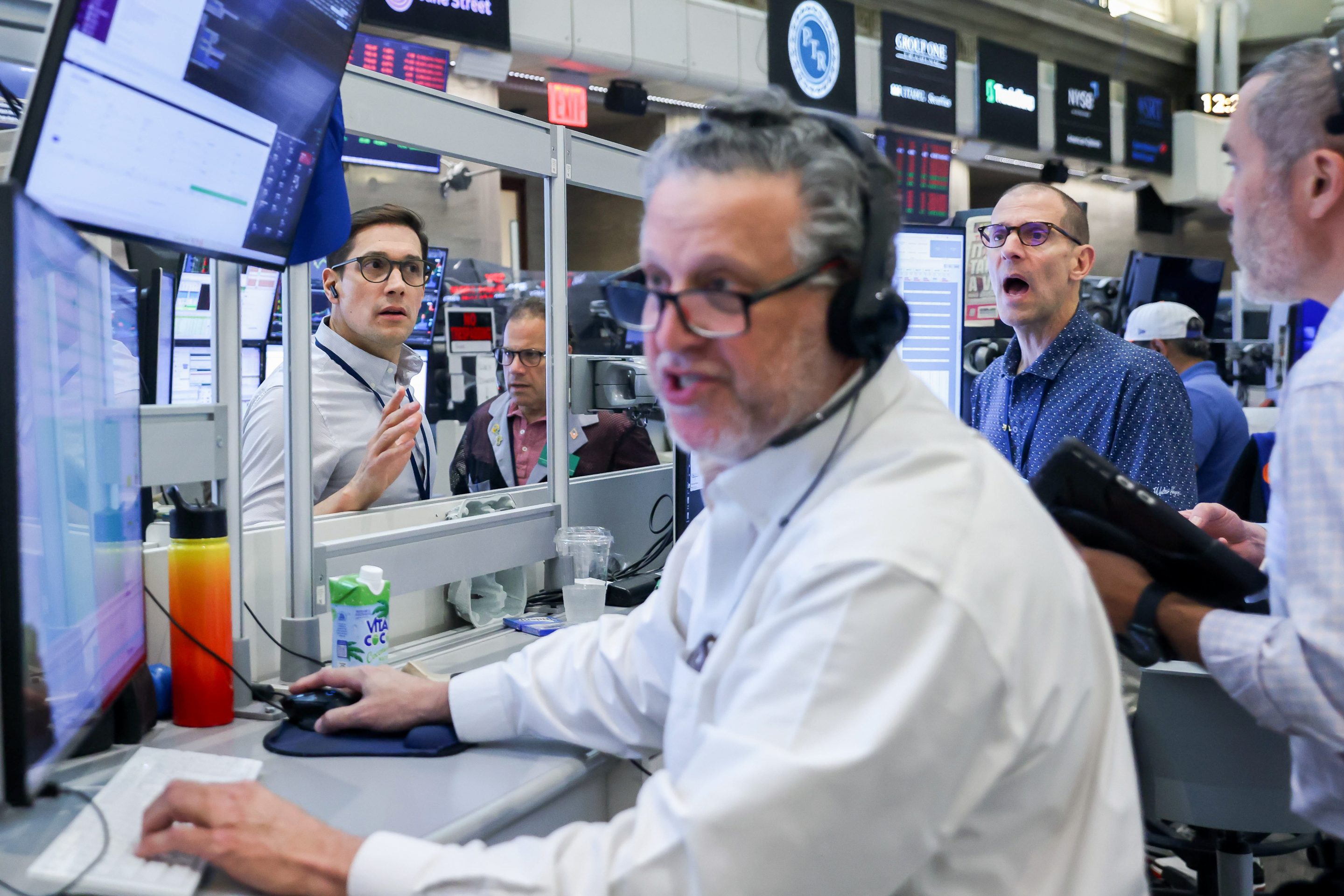 Traders work on the floor of the American Stock Exchange at the New York Stock Exchange on Friday, June 5, 2026. 