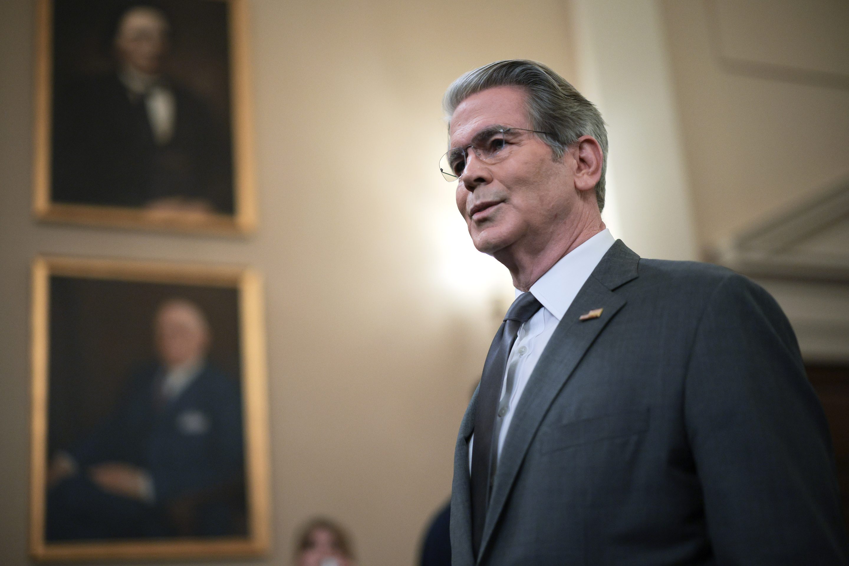 Treasury Secretary Scott Bessent arrives before testifying to the House Ways and Means Committee in the Longworth House Office Building on Capitol Hill on June 4, 2026.