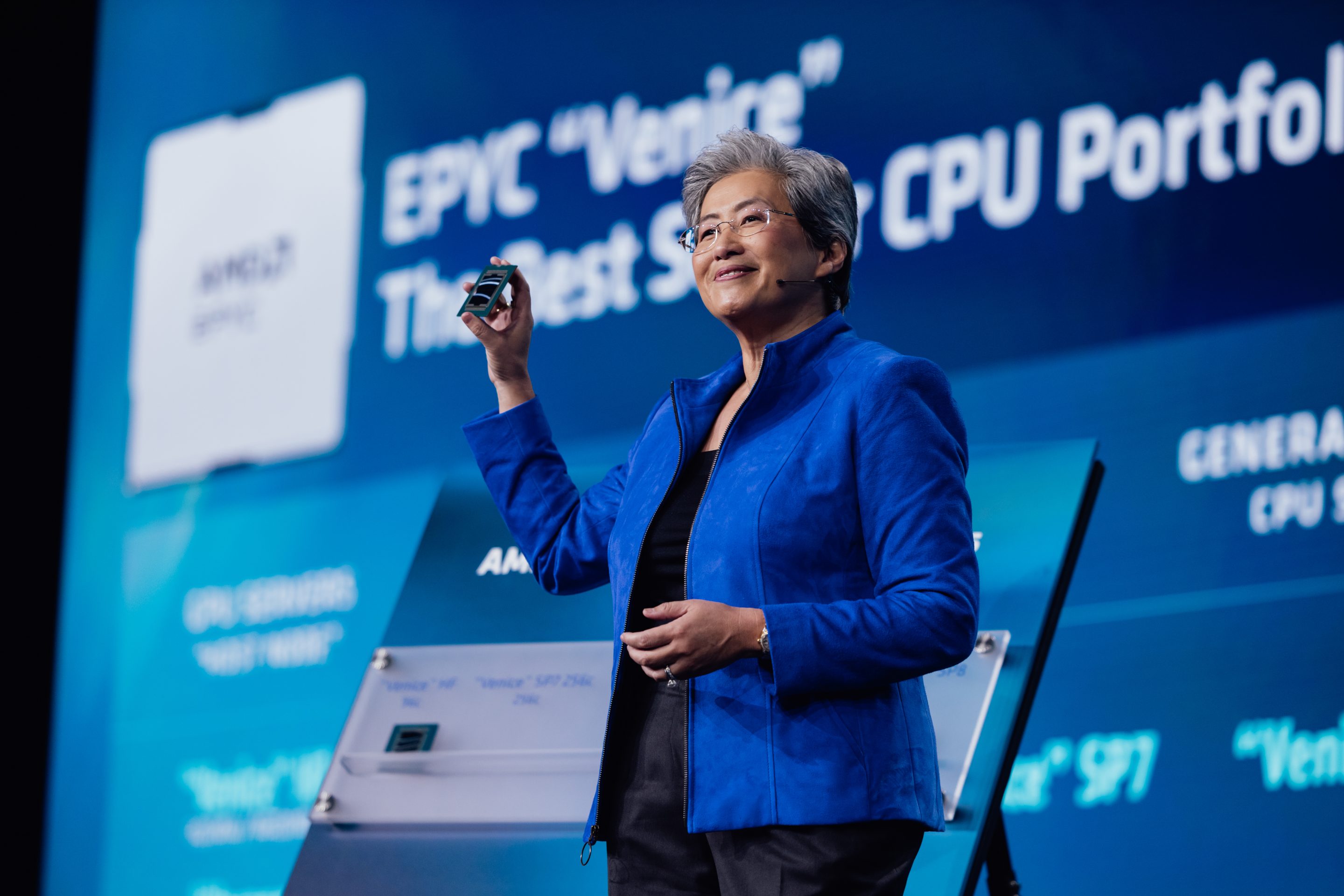 Advanced Micro Devices Chief Executive Lisa Su speaks on stage at the company's Advancing AI conference in San Francisco, Calif. on July 23, 2026.