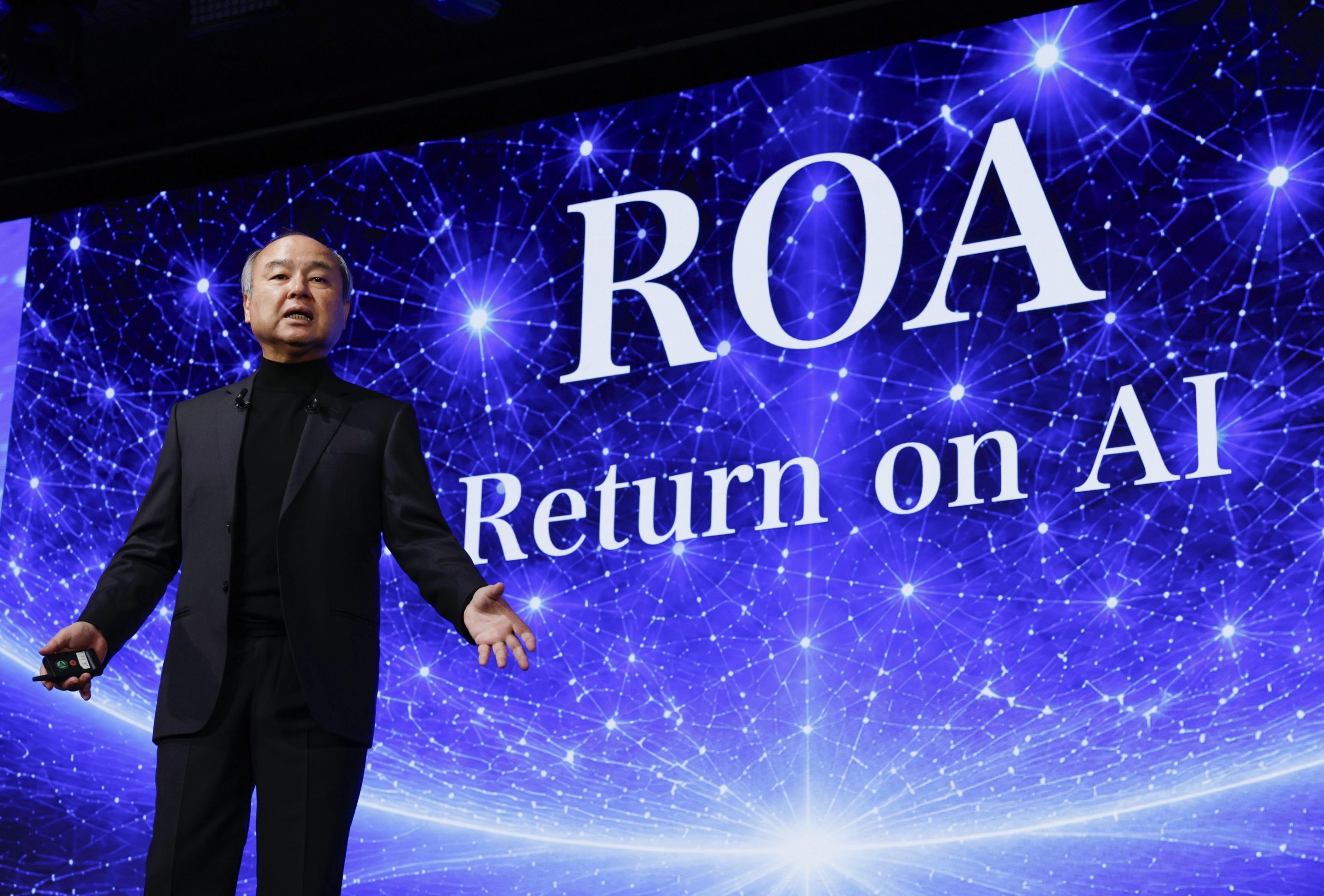 Masayoshi Son, chairman and CEO of SoftBank Group, speaks during a business event in Tokyo, Tuesday, July 14, 2026.