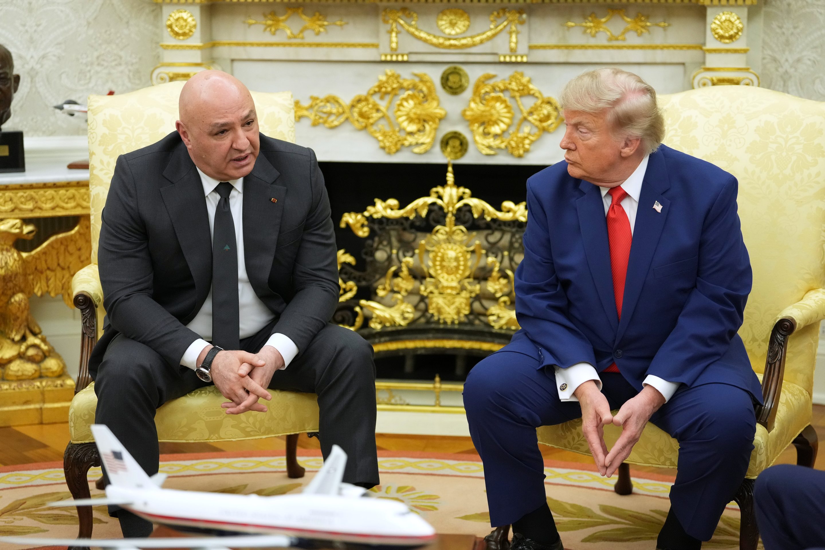 Lebanese President Joseph Aoun speaks as he meets with President Donald Trump in the Oval Office at the White House, Tuesday, July 21, 2026, in Washington.