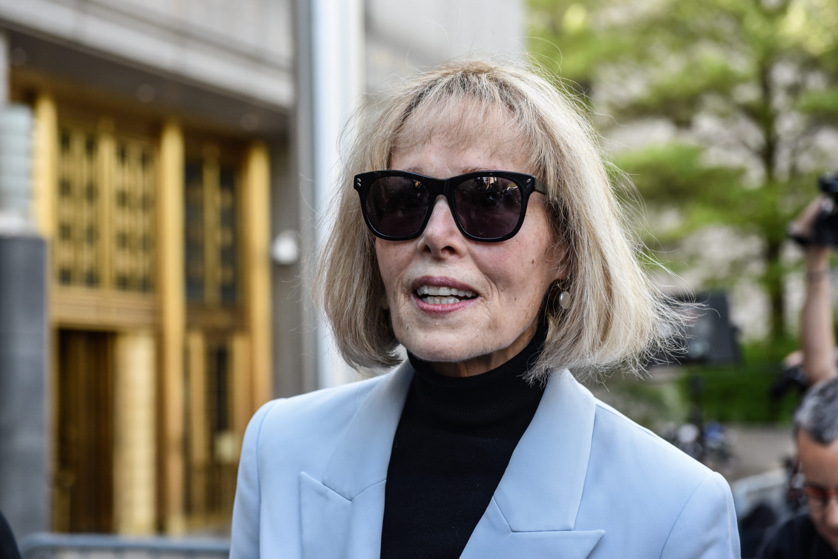E. Jean Carroll leaves following her trial at Manhattan Federal Court on May 8, 2023.