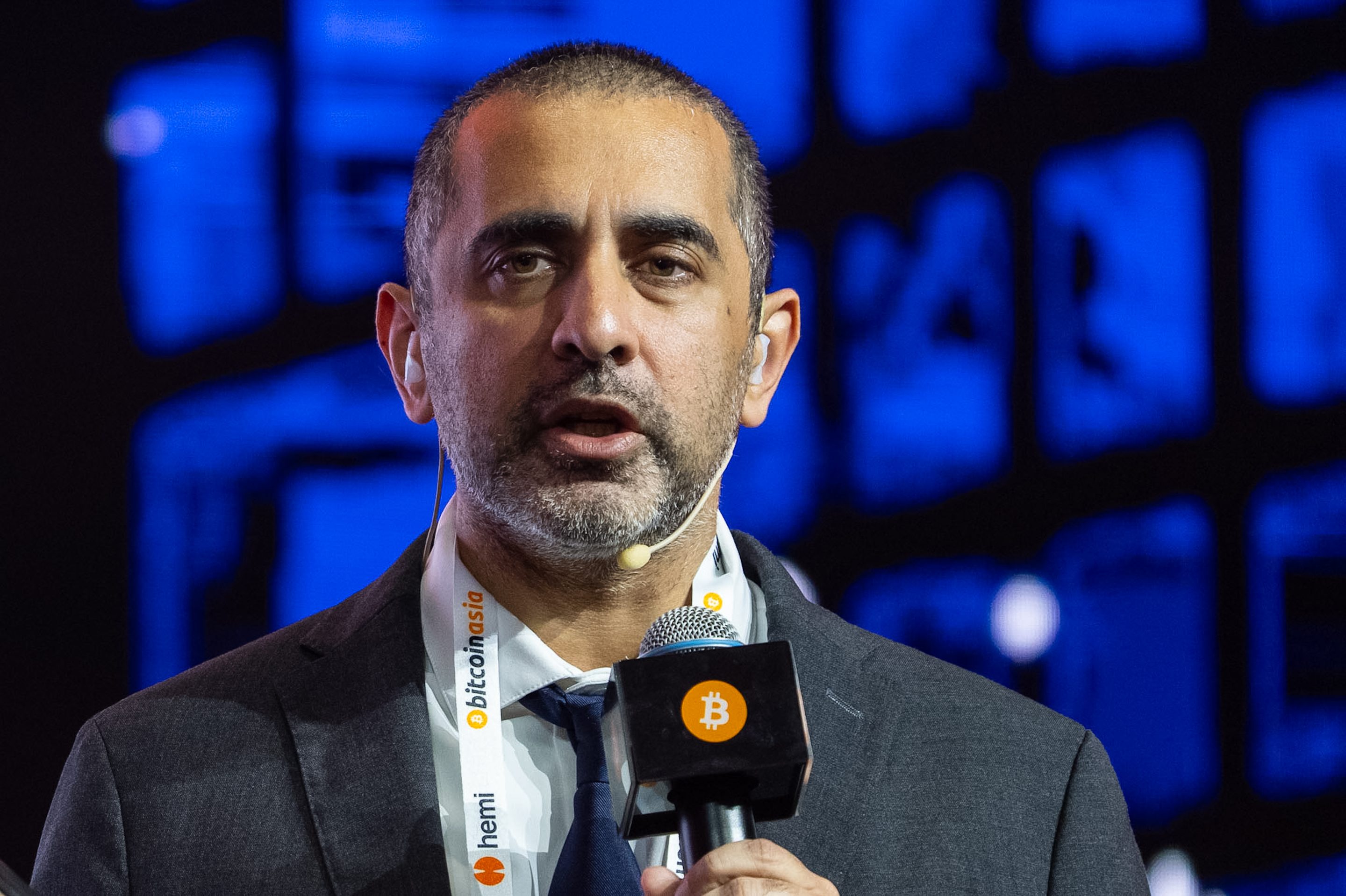 Balaji Srinivasan, founder and chief executive officer of Network School, during the Bitcoin Asia conference in Hong Kong, China, on Thursday, Aug. 28, 2025.