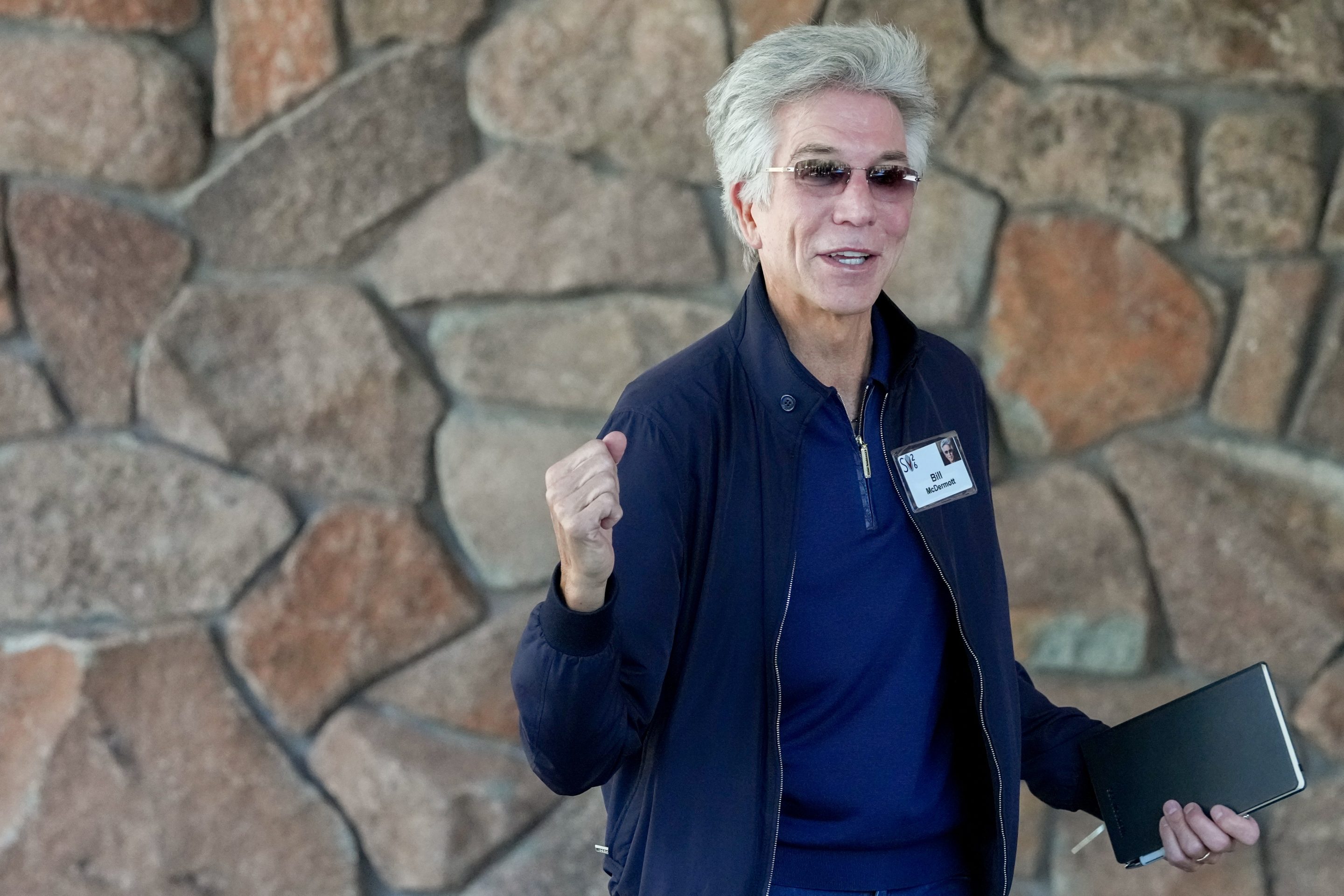 ServiceNow CEO Bill McDermott pumping his fist.